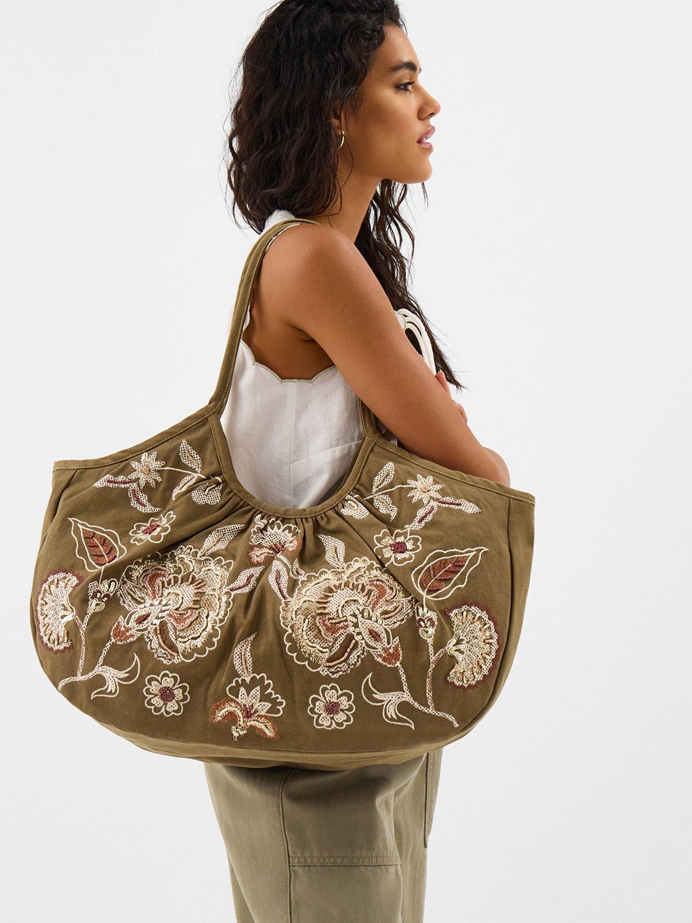 Image 2 of 5 of Accessorize EMBROIDERED FLOWER SHOULD