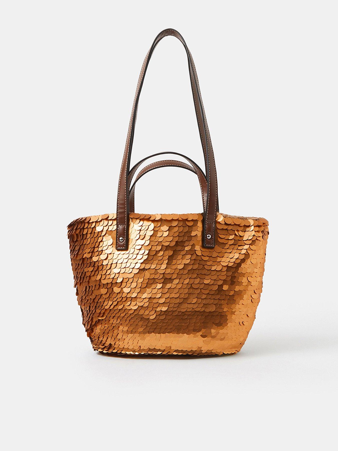 Accessorize Sequin Beach Cross Body Bag - Gold
