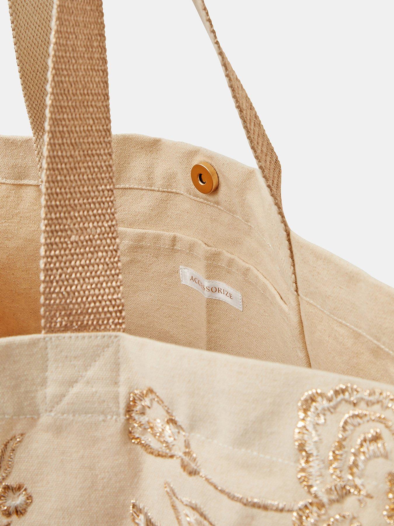 Image 4 of 5 of Monsoon METALLIC FLORAL SHOPPER