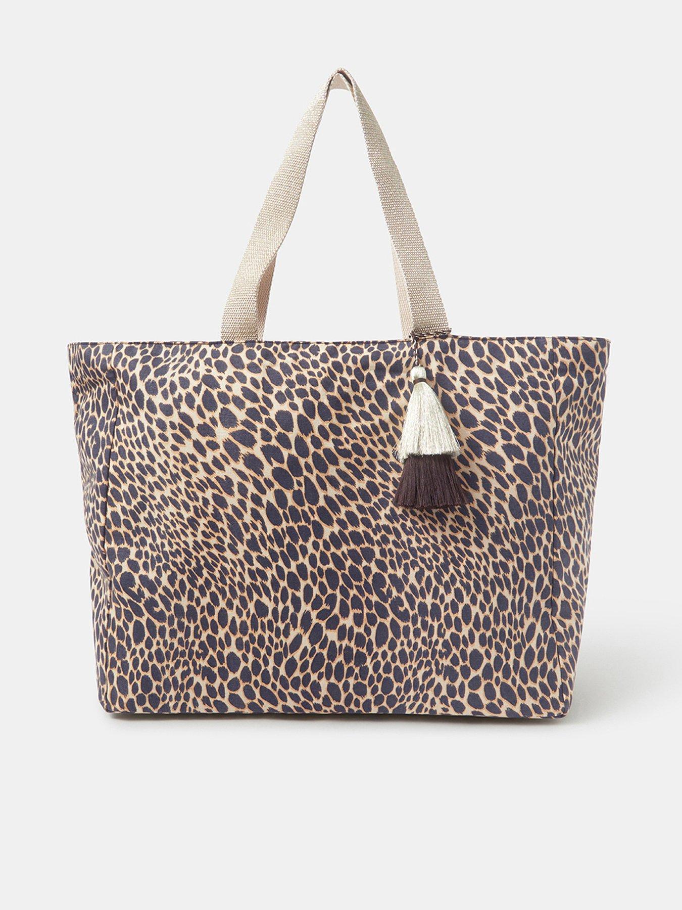 Accessorize Leopard Print Beach Tote Bag - Multi