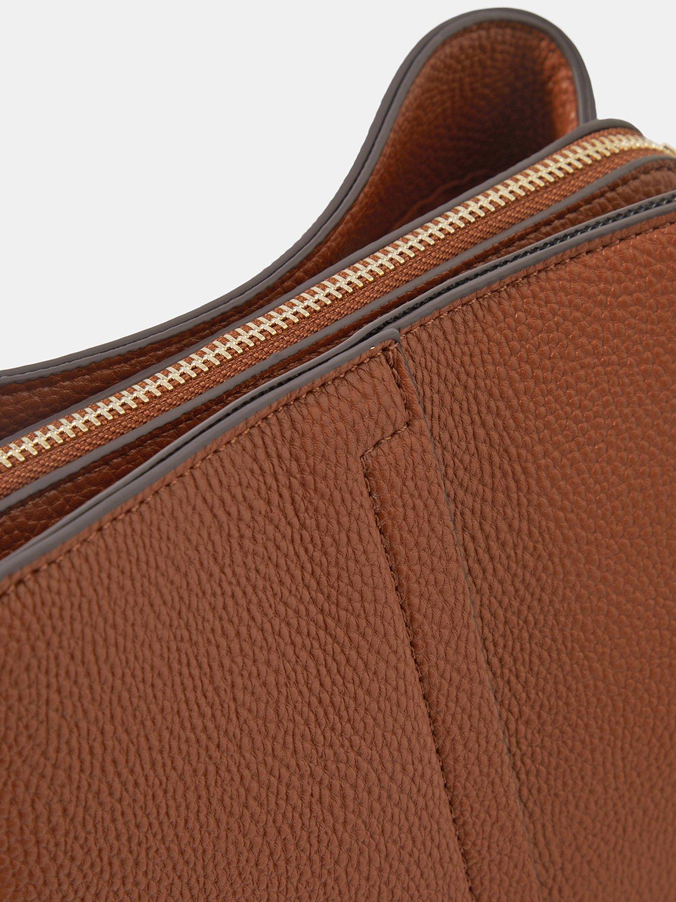 Image 4 of 5 of Accessorize Womens Webbing Strap Zip Crossbody Bag - Brown