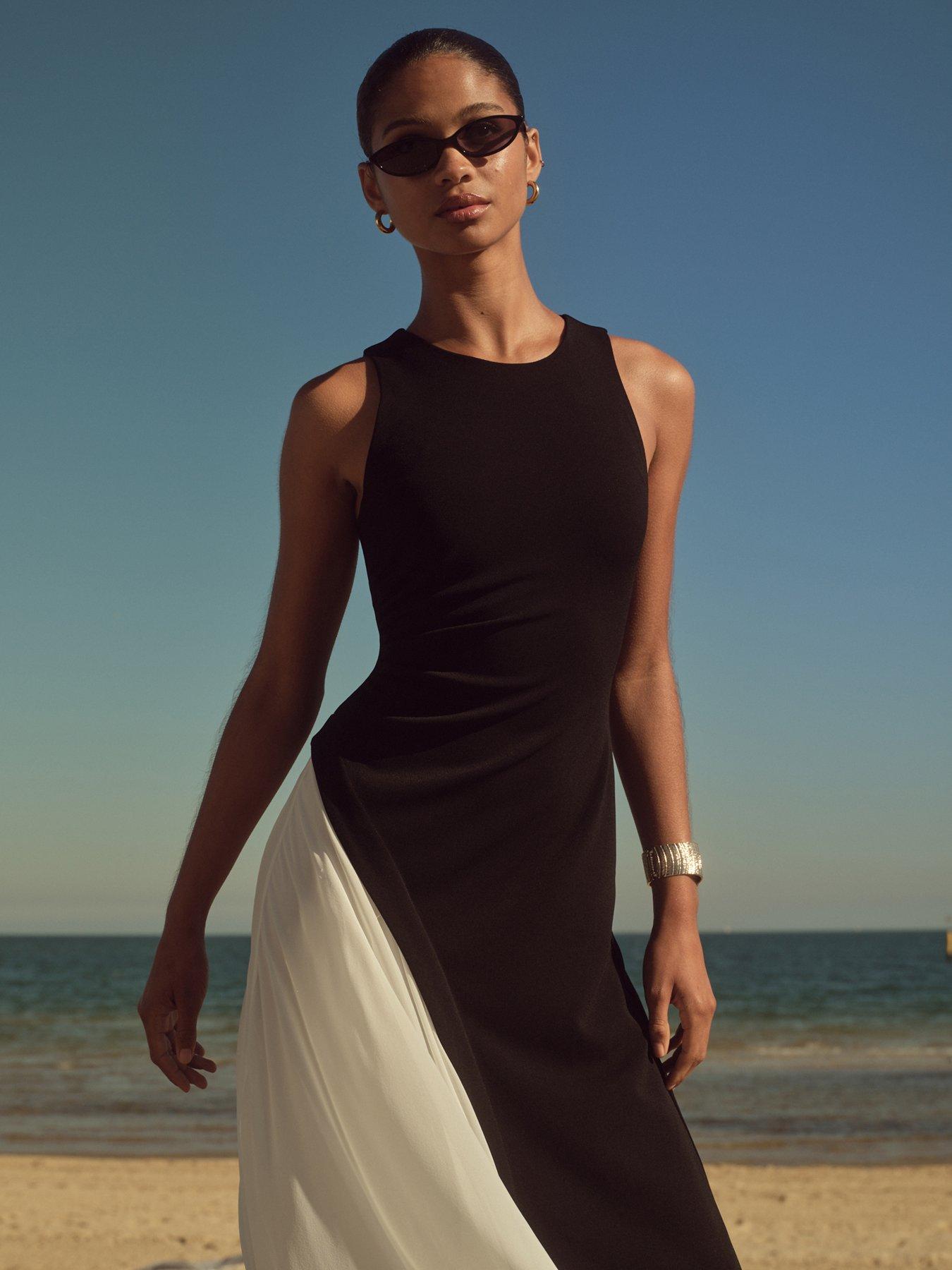 Image 2 of 7 of Forever New Candace Contrast Panel Sleeveless Maxi Dress - Multi