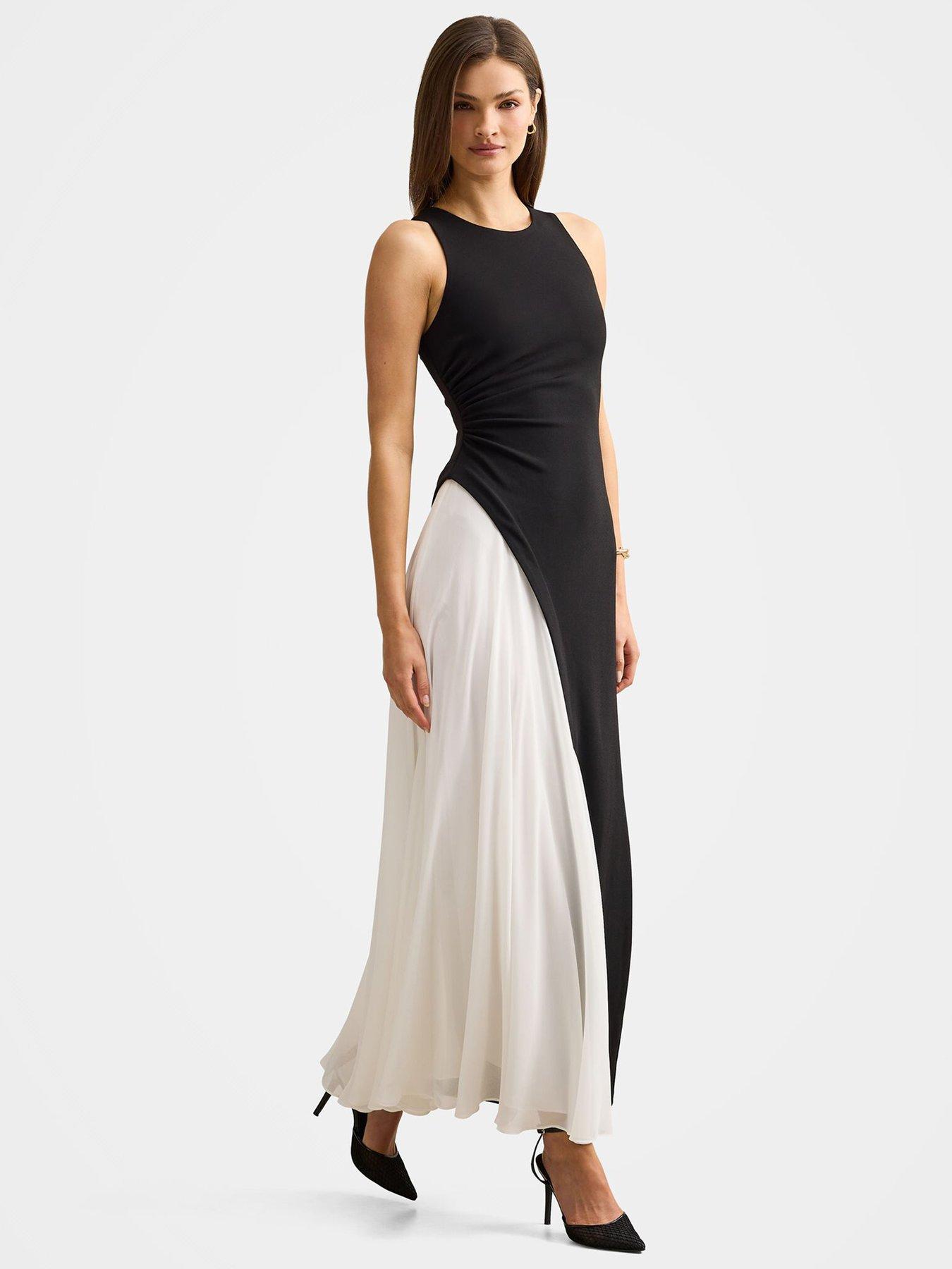 Image 4 of 7 of Forever New Candace Contrast Panel Sleeveless Maxi Dress - Multi