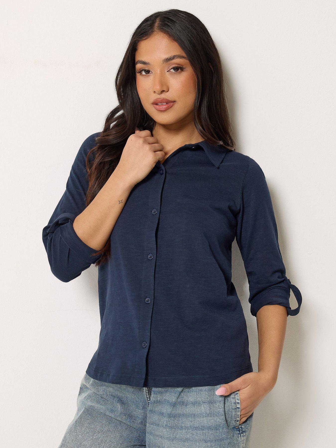 PixieGirl Petite Turn Back Sleeve Jersey Shirt