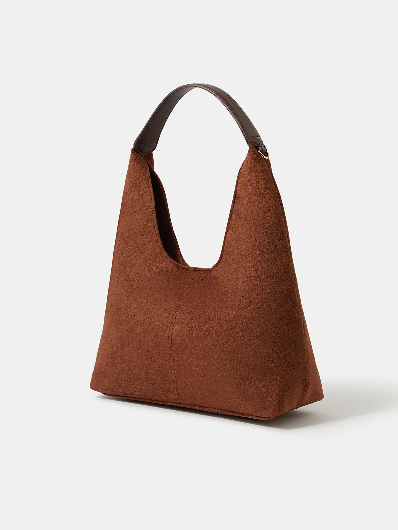 Image 3 of 5 of Monsoon Suedette Slouch Shoulder Bag - Brown