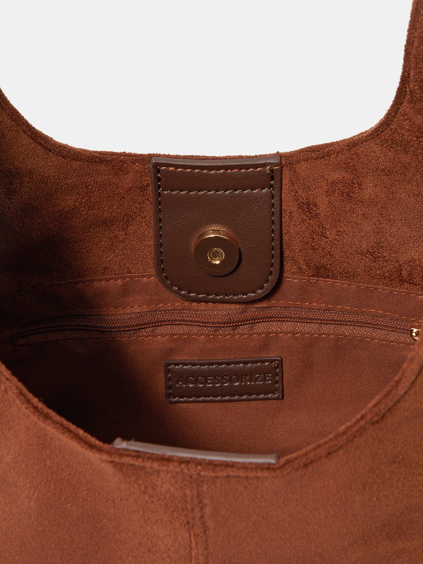 Image 5 of 5 of Monsoon Suedette Slouch Shoulder Bag - Brown