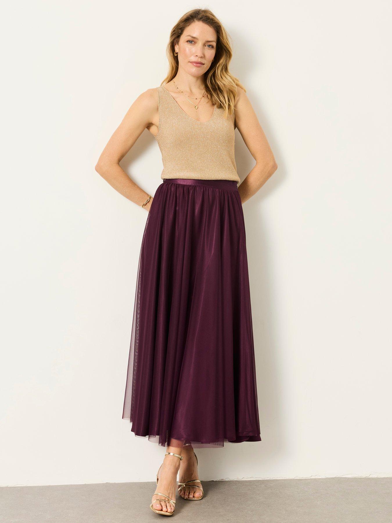Image 3 of 6 of FatFace Violet Prom Skirt