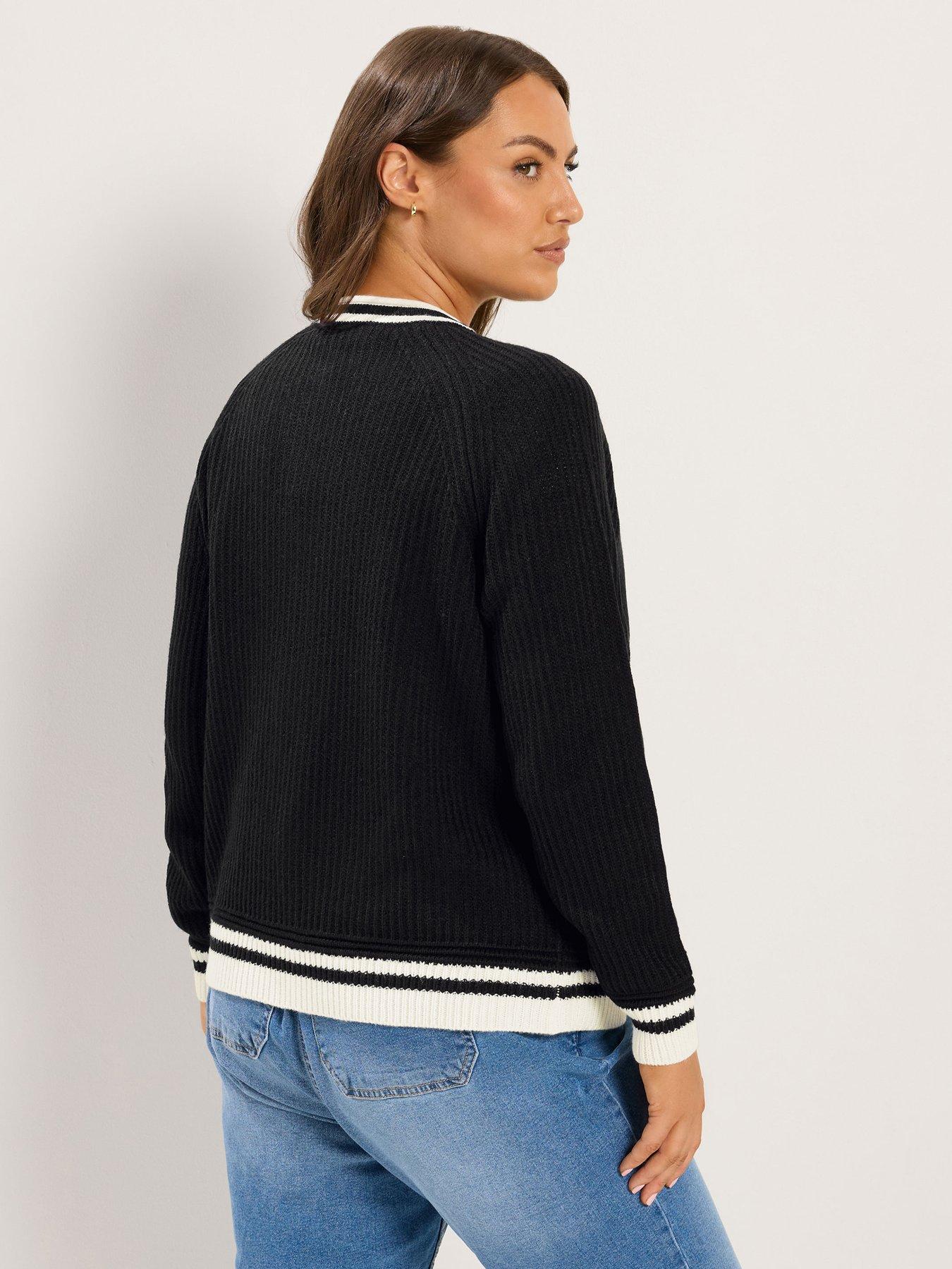 Image 2 of 4 of Yours Curve Long Sleeve Knitted Cardigan - Black