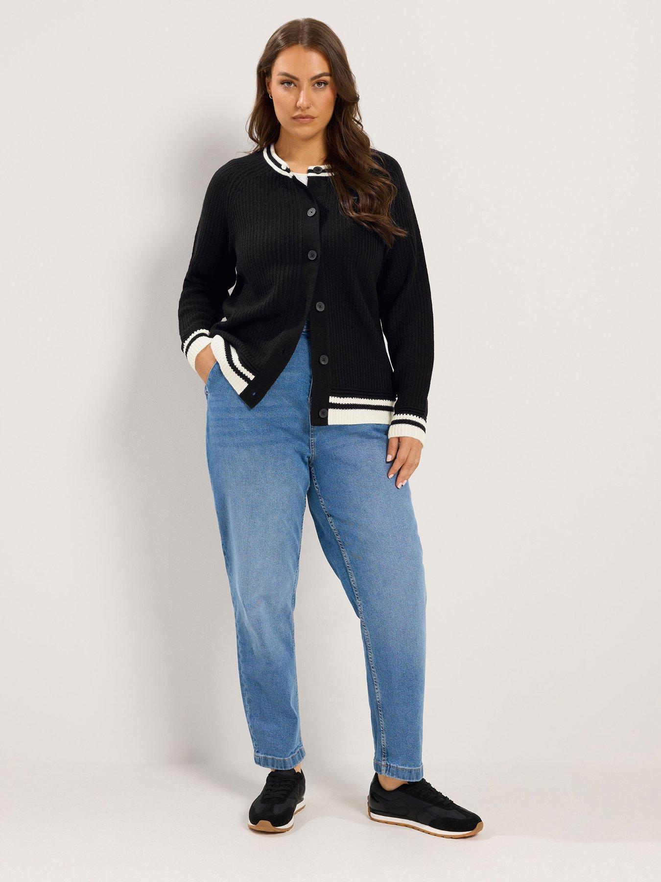 Image 3 of 4 of Yours Curve Long Sleeve Knitted Cardigan - Black