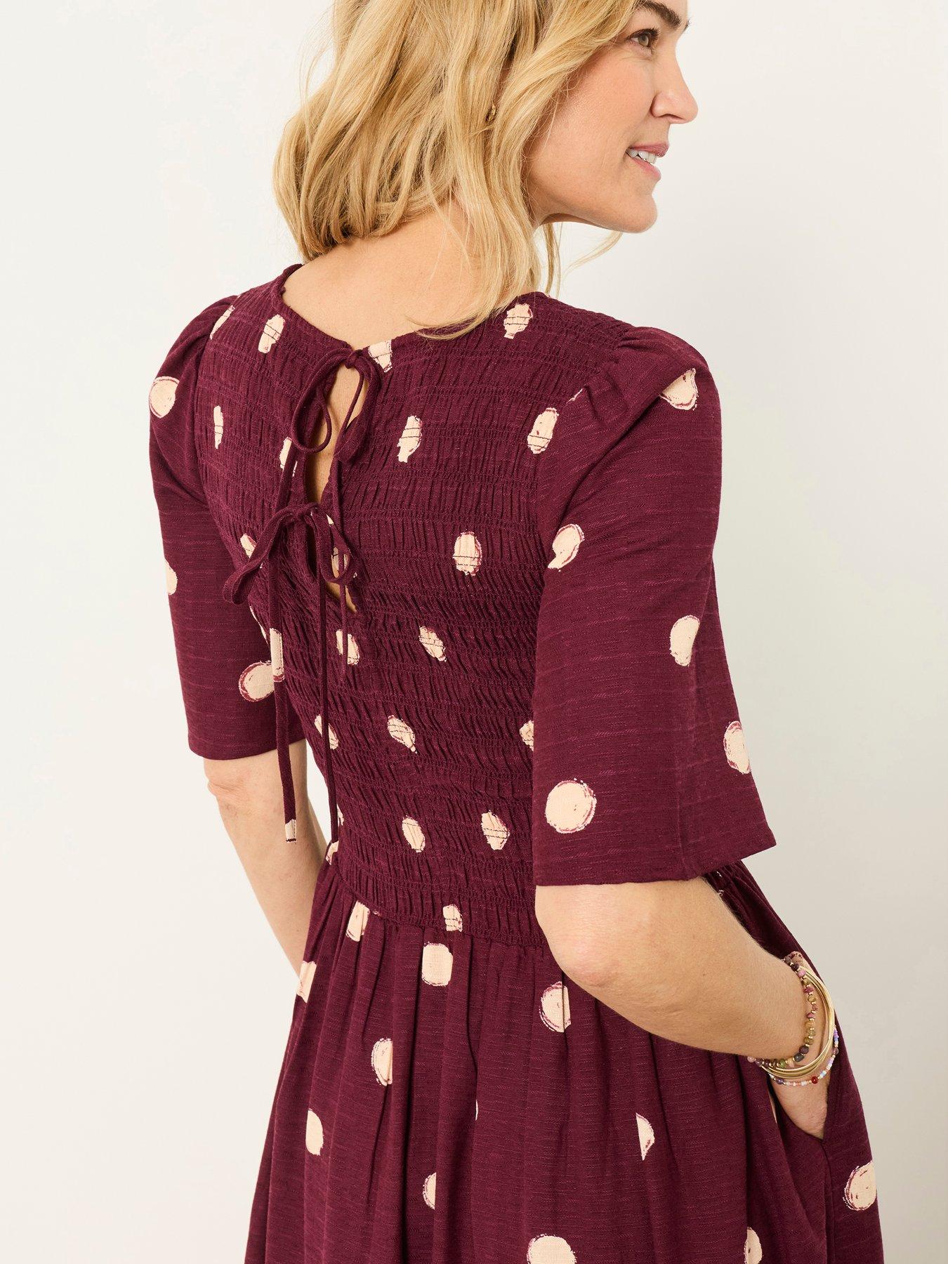 Image 4 of 6 of FatFace Alice Spot Dress - Red