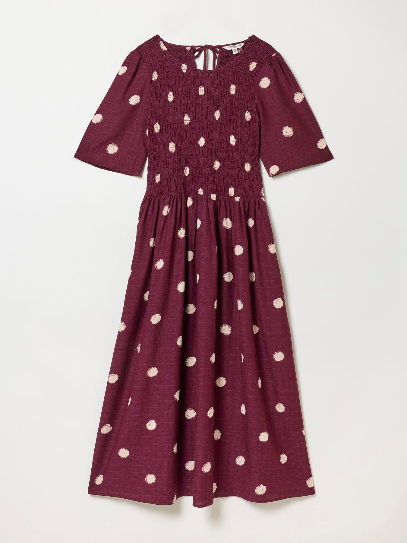 Image 6 of 6 of FatFace Alice Spot Dress - Red
