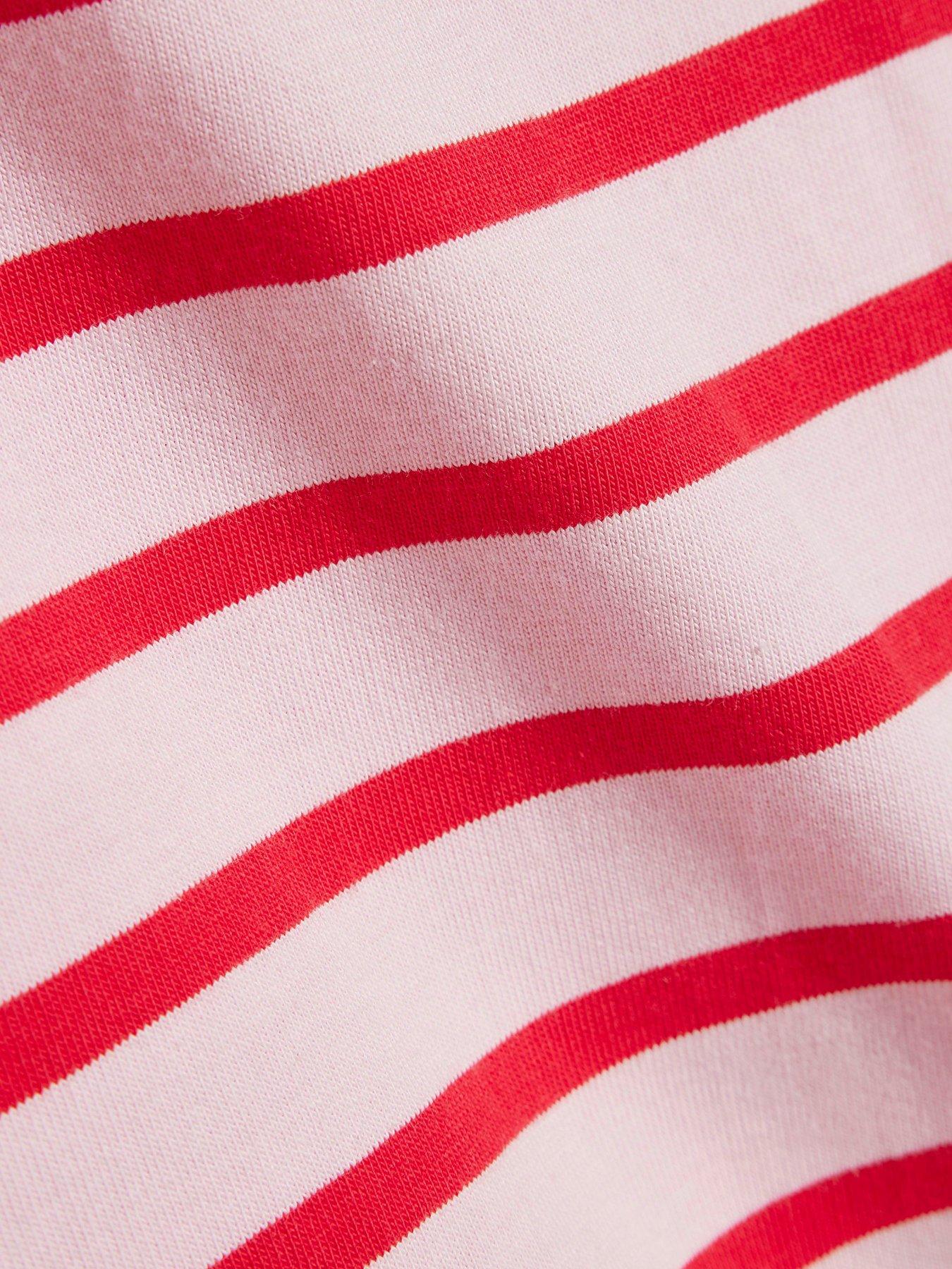 Image 6 of 6 of River Island Women's Stripe Cotton Kimono T-Shirt - Pink