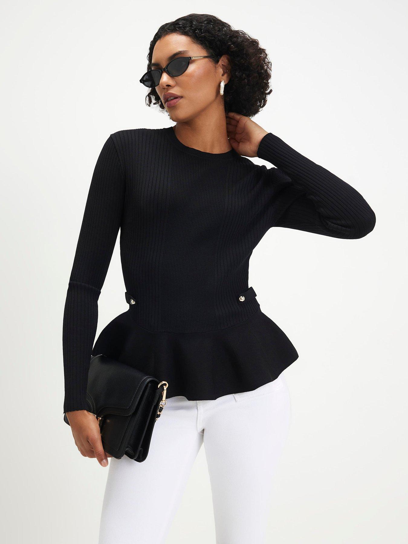 River Island Long Sleeve Peplum Top
