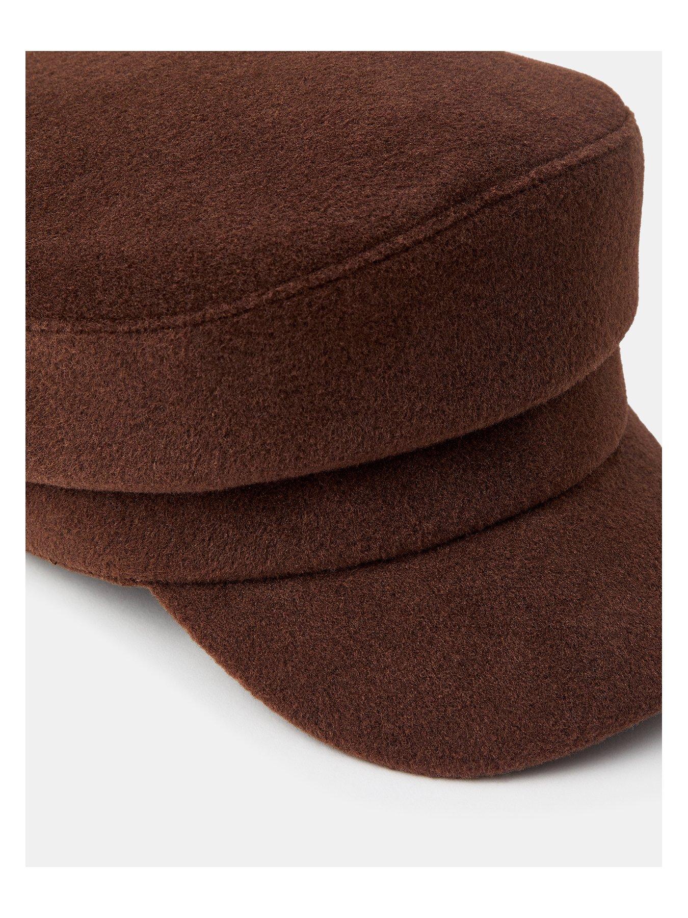 Image 4 of 4 of Accessorize Chocolate Felt Baker Boy Hat - Brown