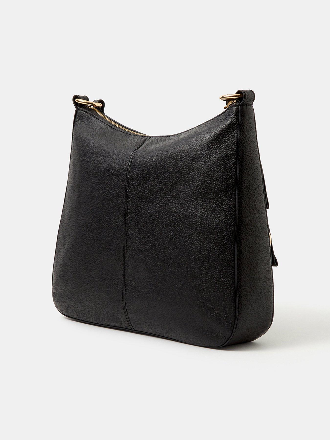 Image 3 of 5 of Accessorize Leather Curved Messenger Bag