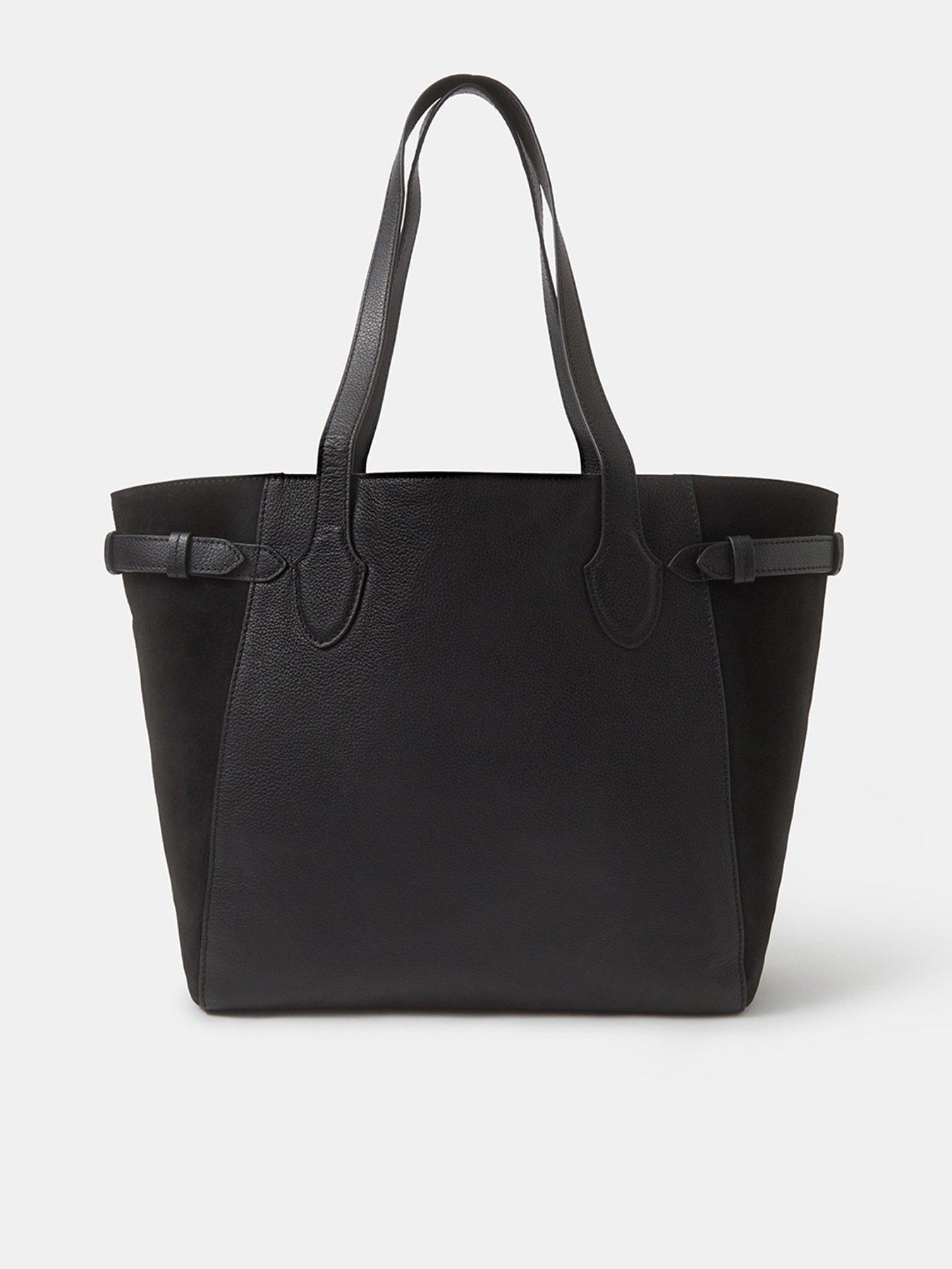 Accessorize Suede Contrast Shopper Bag - Black