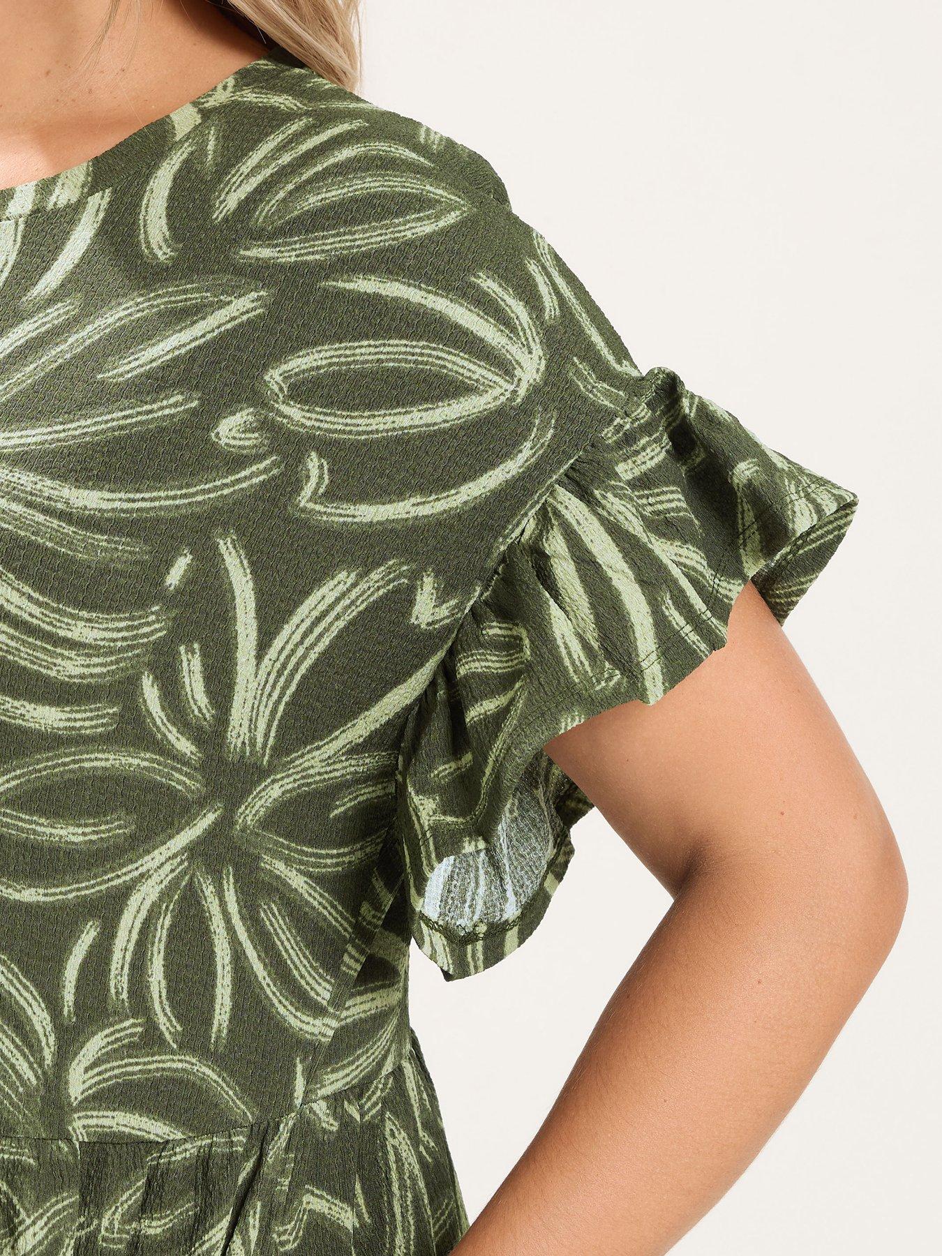 Image 4 of 4 of Yours Curve Frill Sleeve Maxi Dress