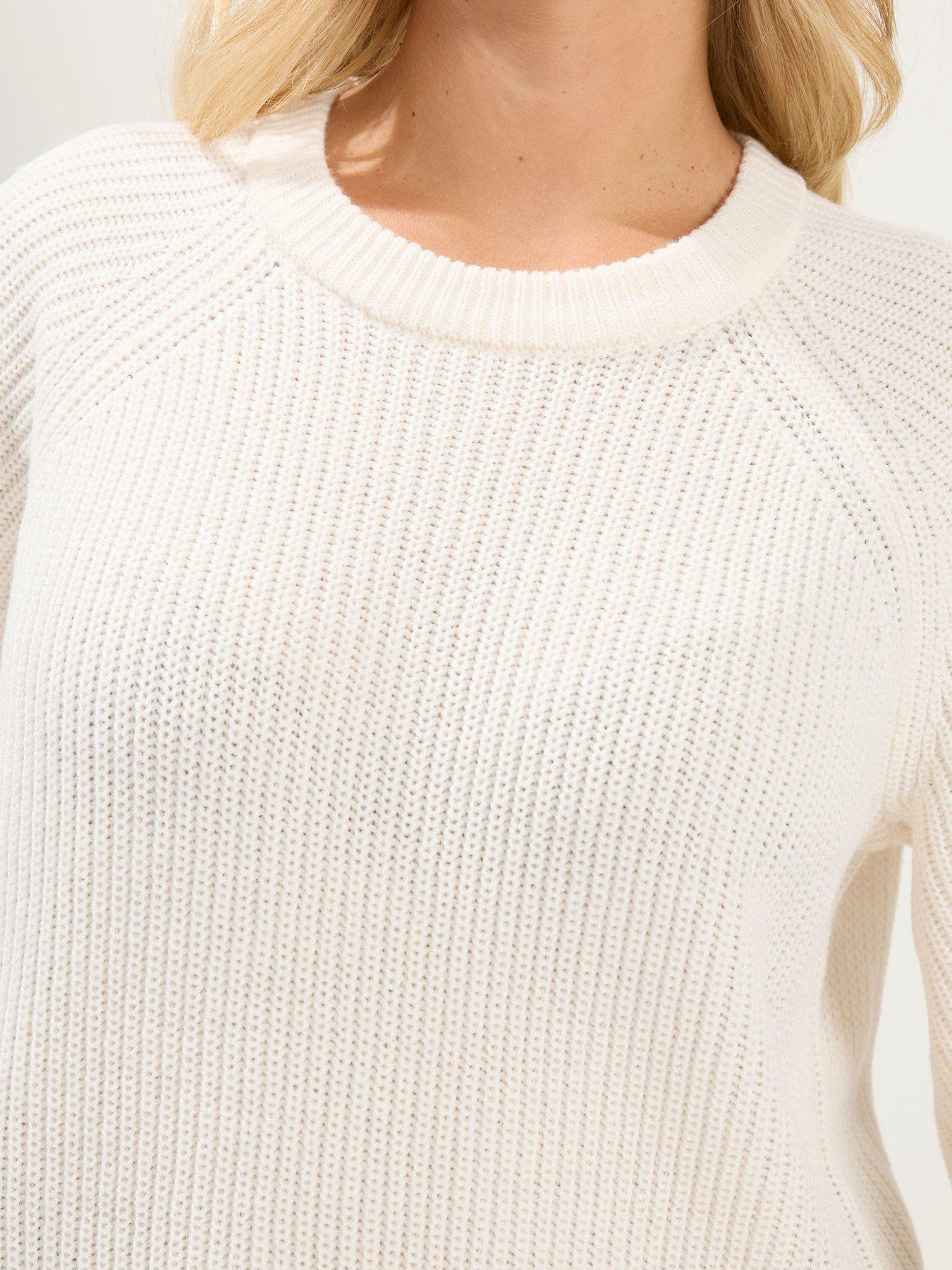 Image 4 of 4 of Yours Curve Short Sleeve Knitted Top - White
