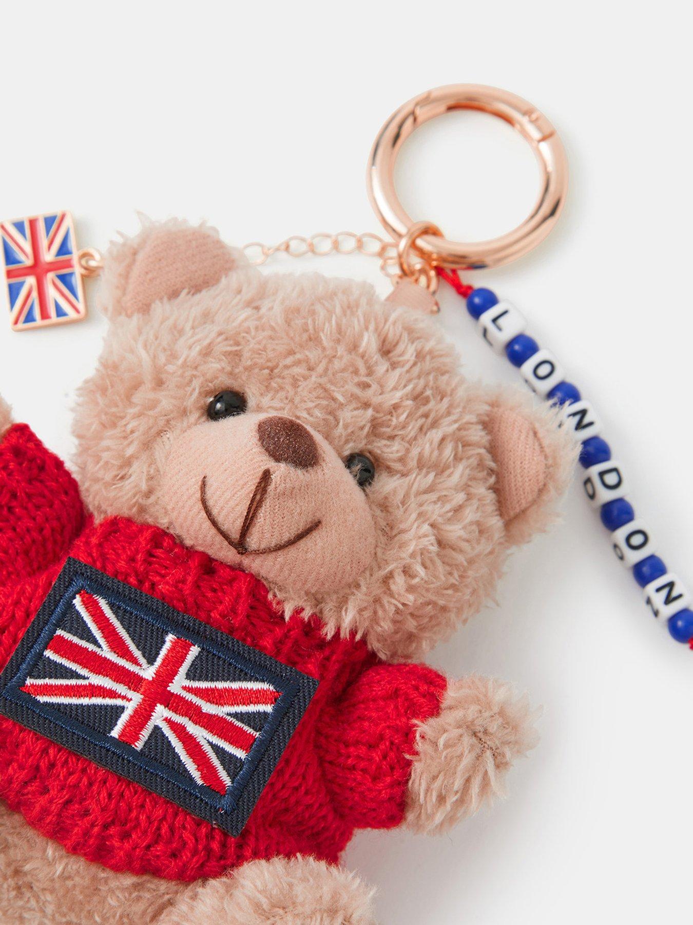 Image 2 of 3 of Accessorize London Bear Bag Charm - Red