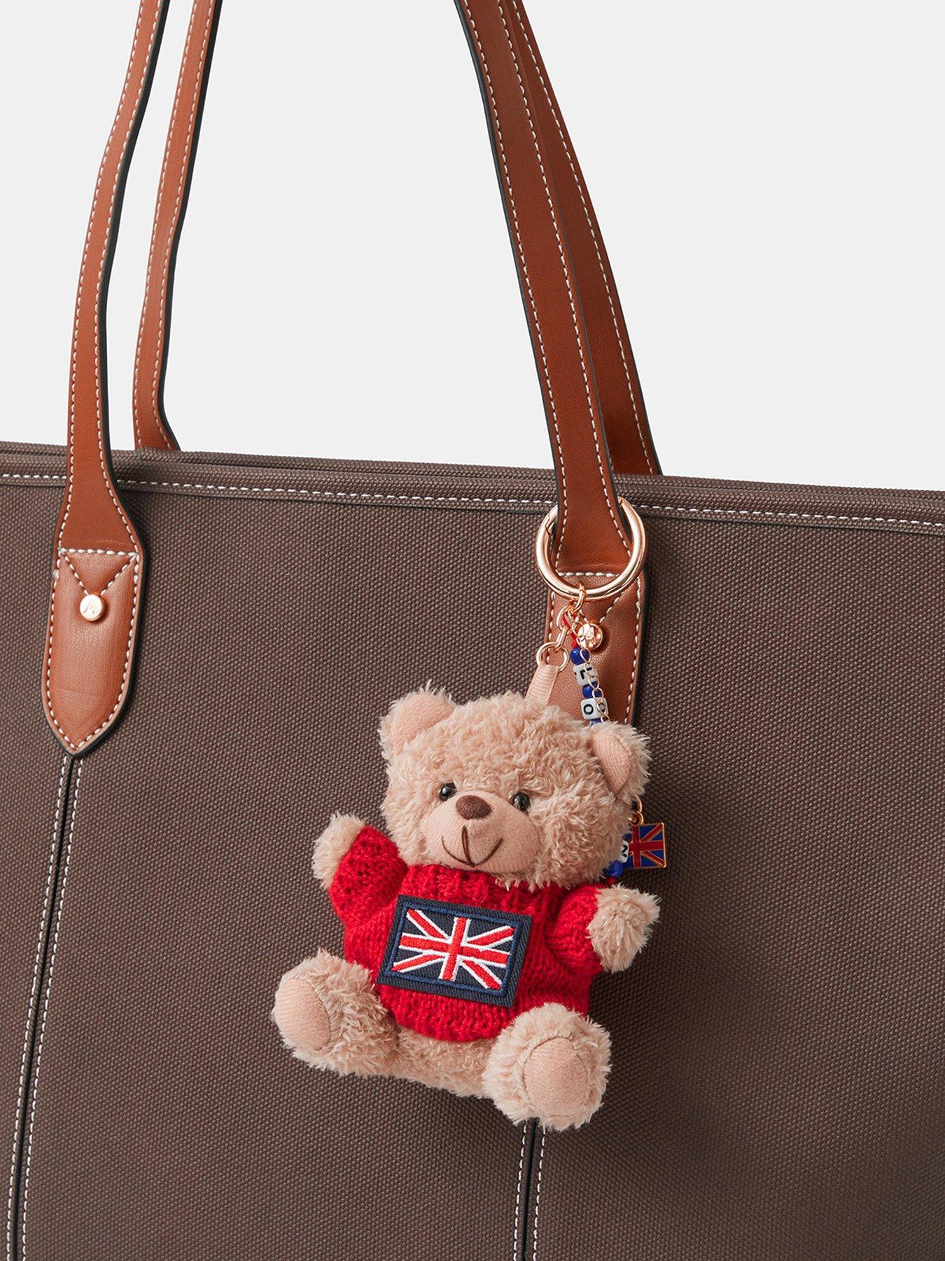 Image 3 of 3 of Accessorize London Bear Bag Charm - Red