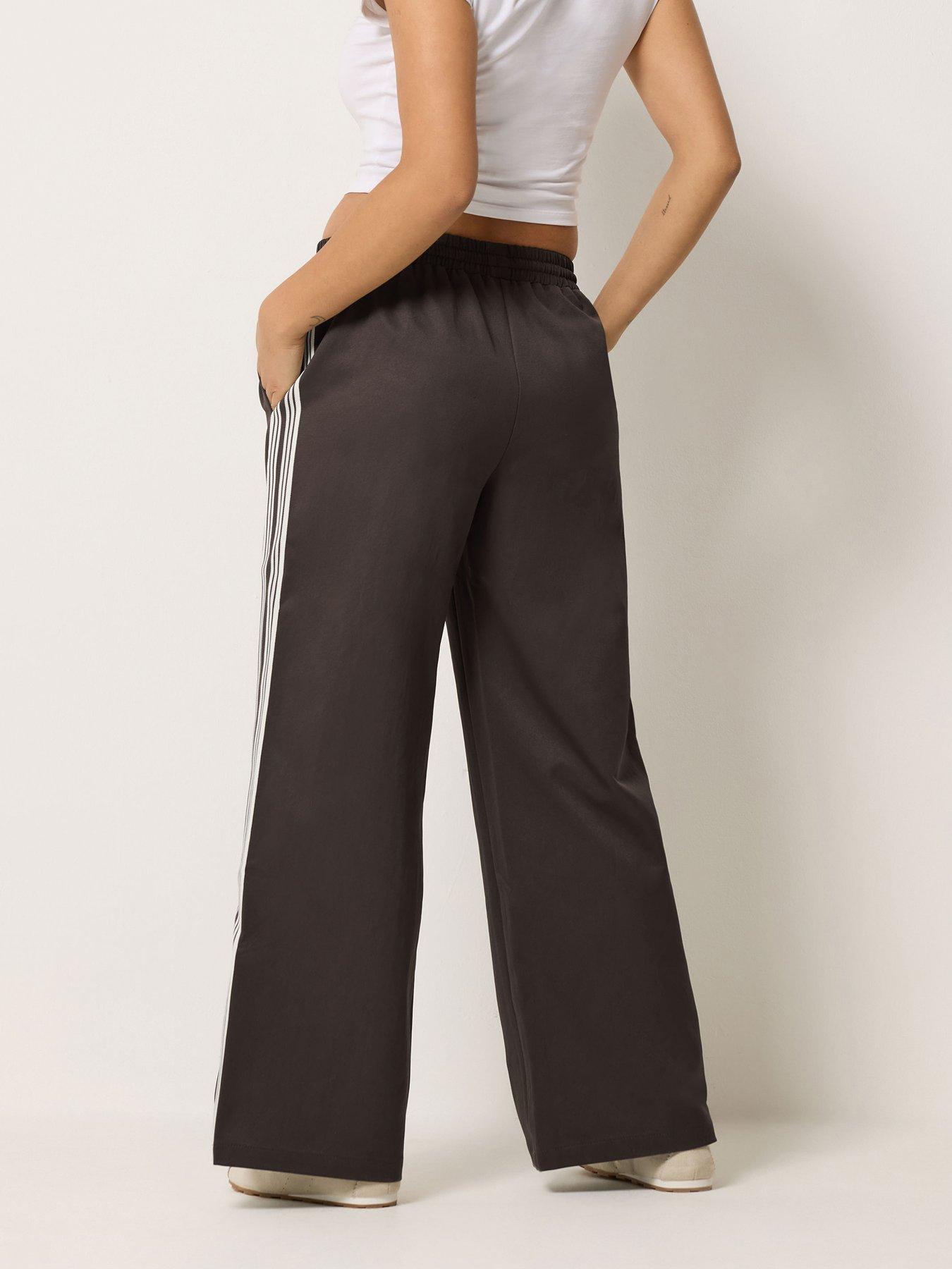 Image 2 of 4 of PixieGirl Petite Side Stripe Wide Leg Jogger - Brown