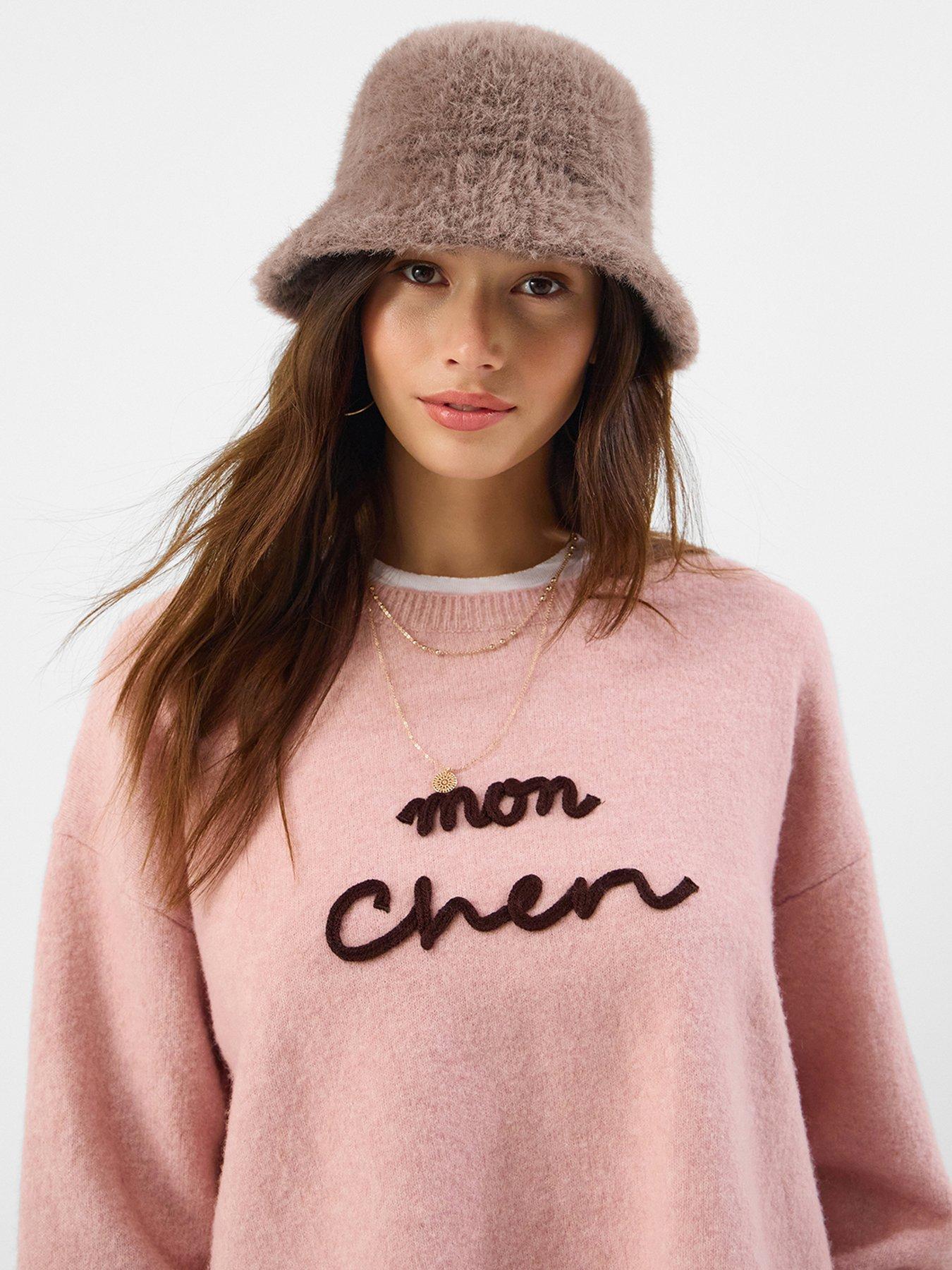 Image 2 of 3 of Accessorize Fluffy Bucket Hat - Brown