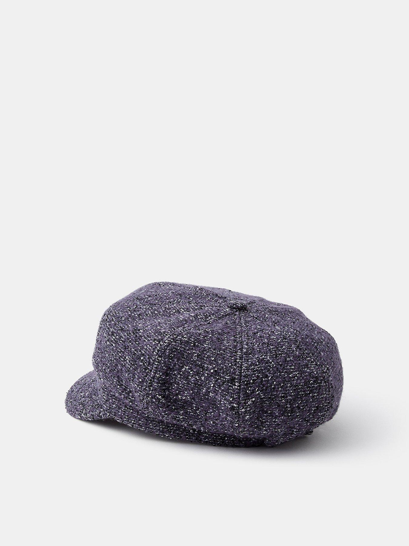Image 3 of 4 of Accessorize Textured Baker Boy Cap - Blue