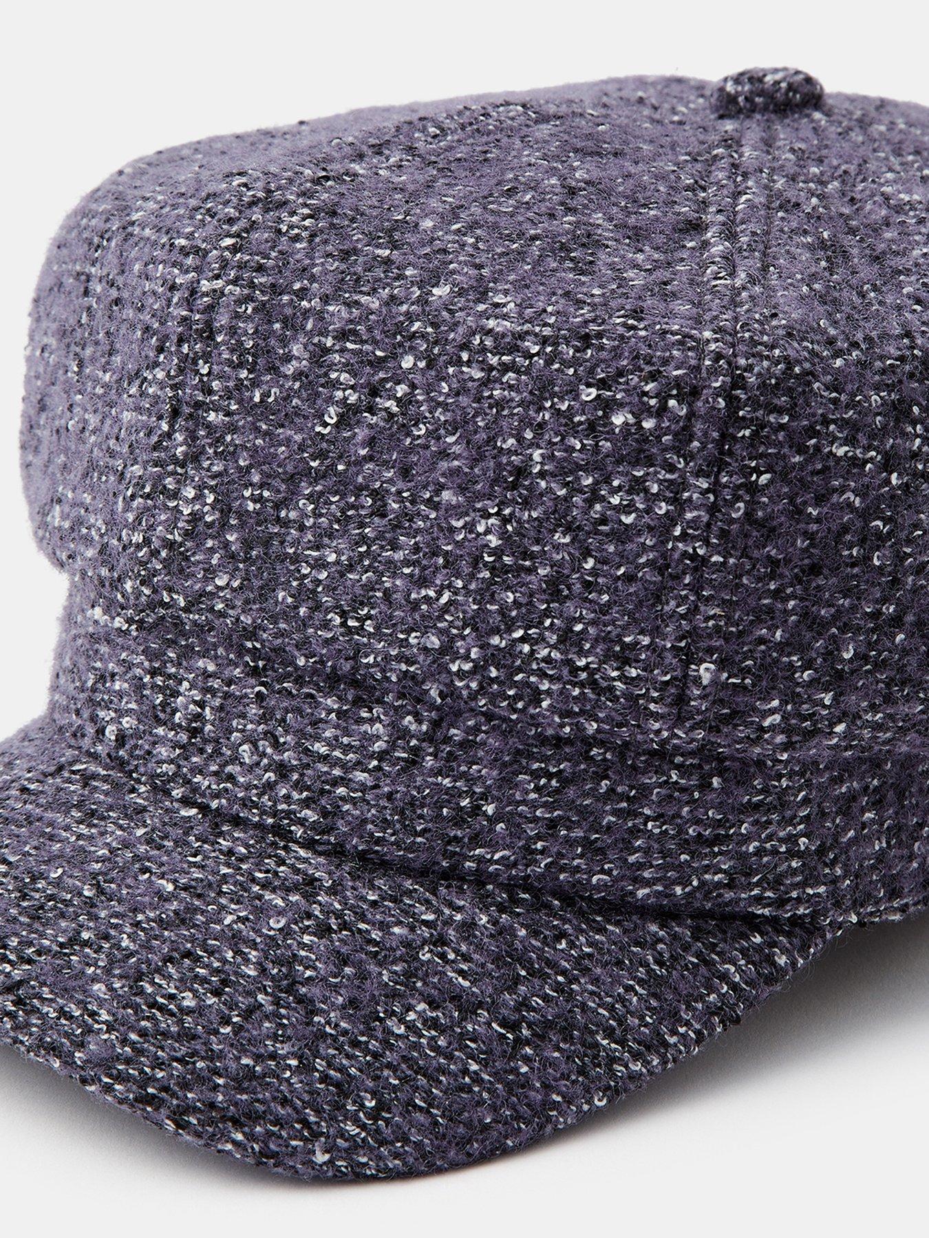 Image 4 of 4 of Accessorize Textured Baker Boy Cap - Blue