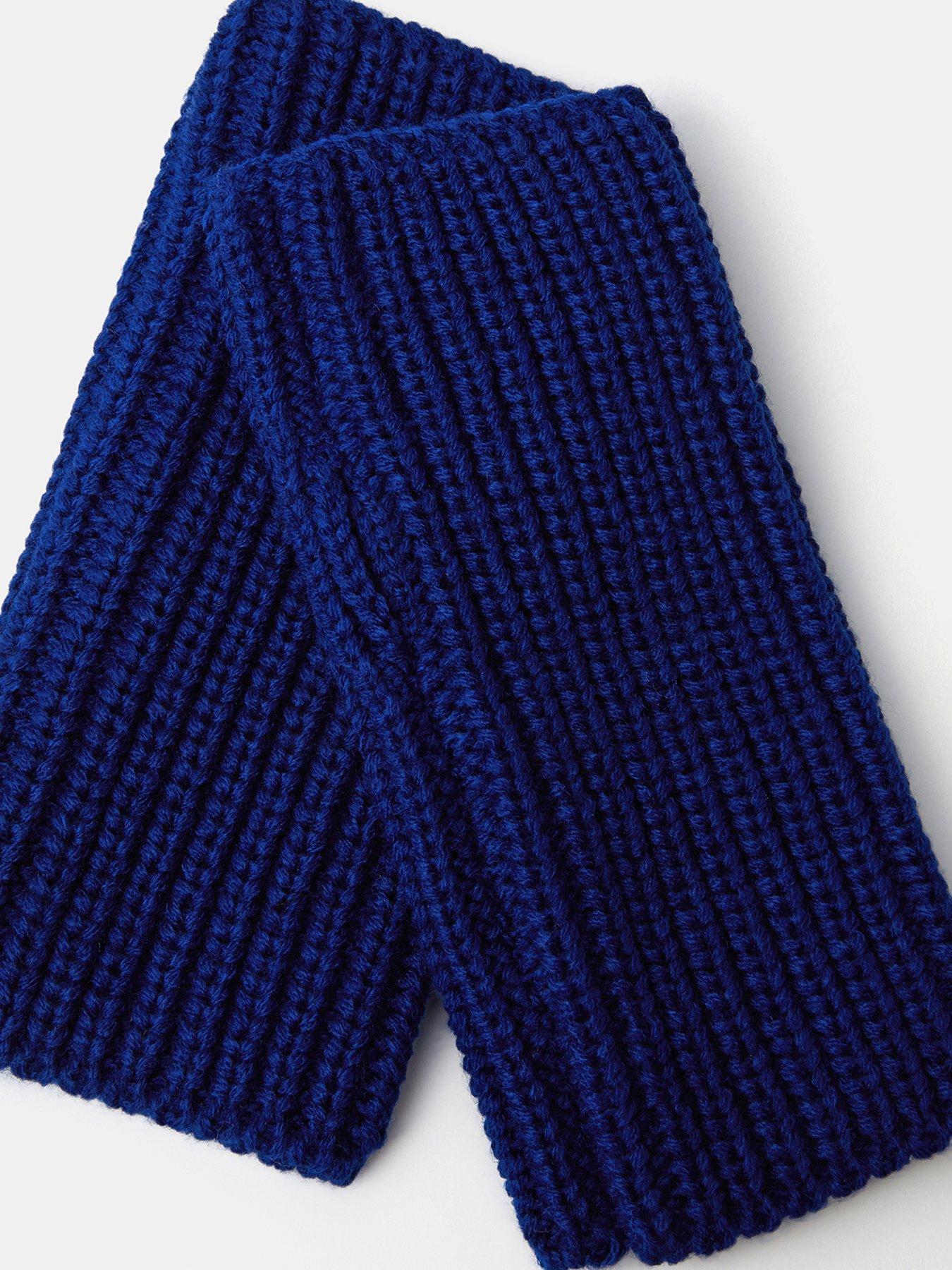 Image 3 of 3 of Accessorize Accessorize Chunky Rib Fingerless Knit Gloves - Blue