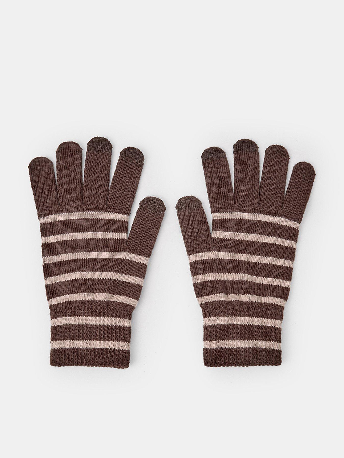 Image 1 of 3 of Accessorize CHOC STRIPE GLOVE