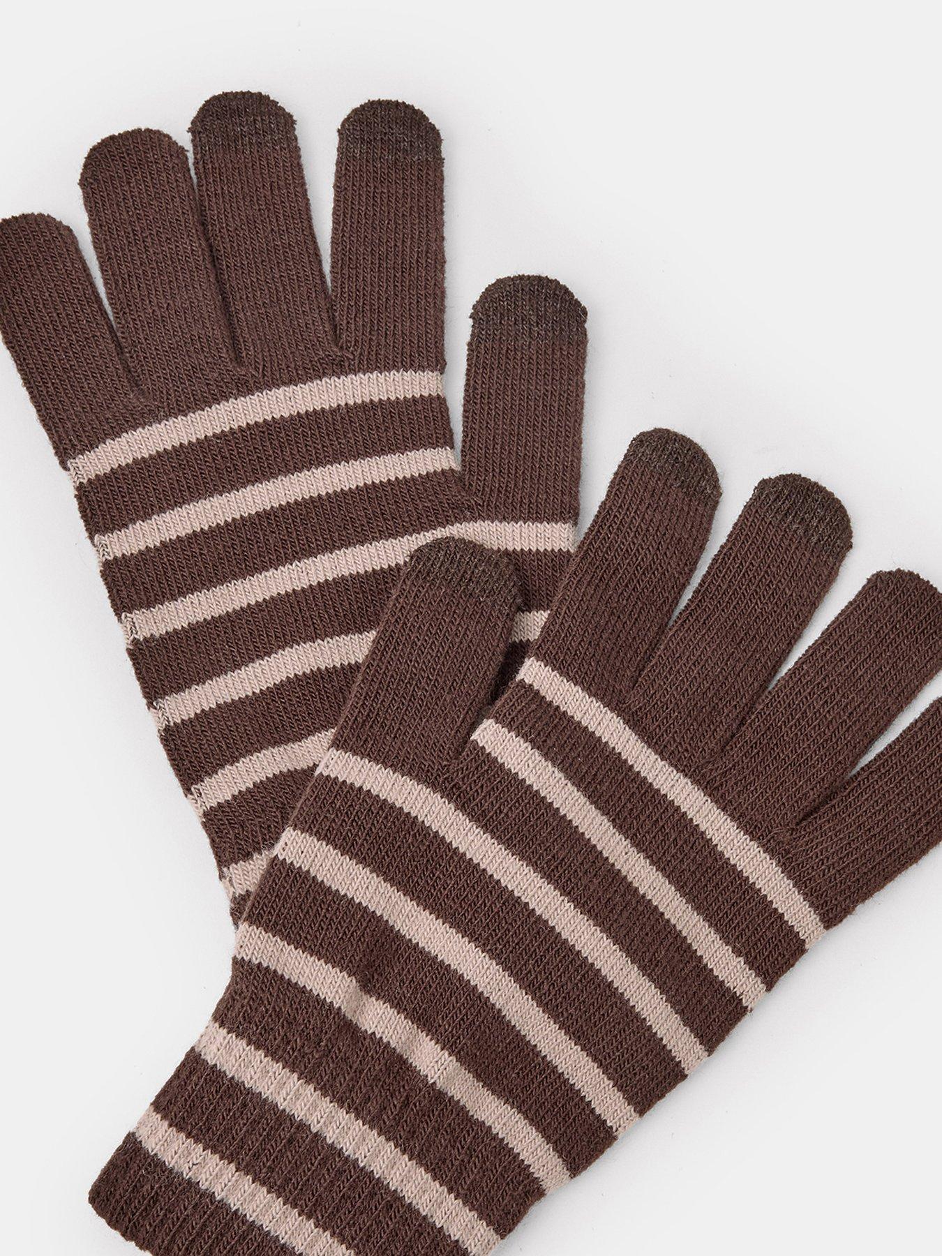 Image 2 of 3 of Accessorize CHOC STRIPE GLOVE