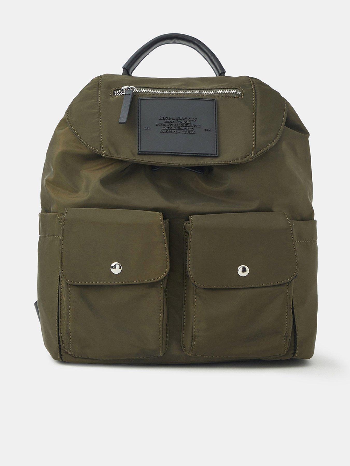 Accessorize Nylon Multi Pocket Backpack - Green