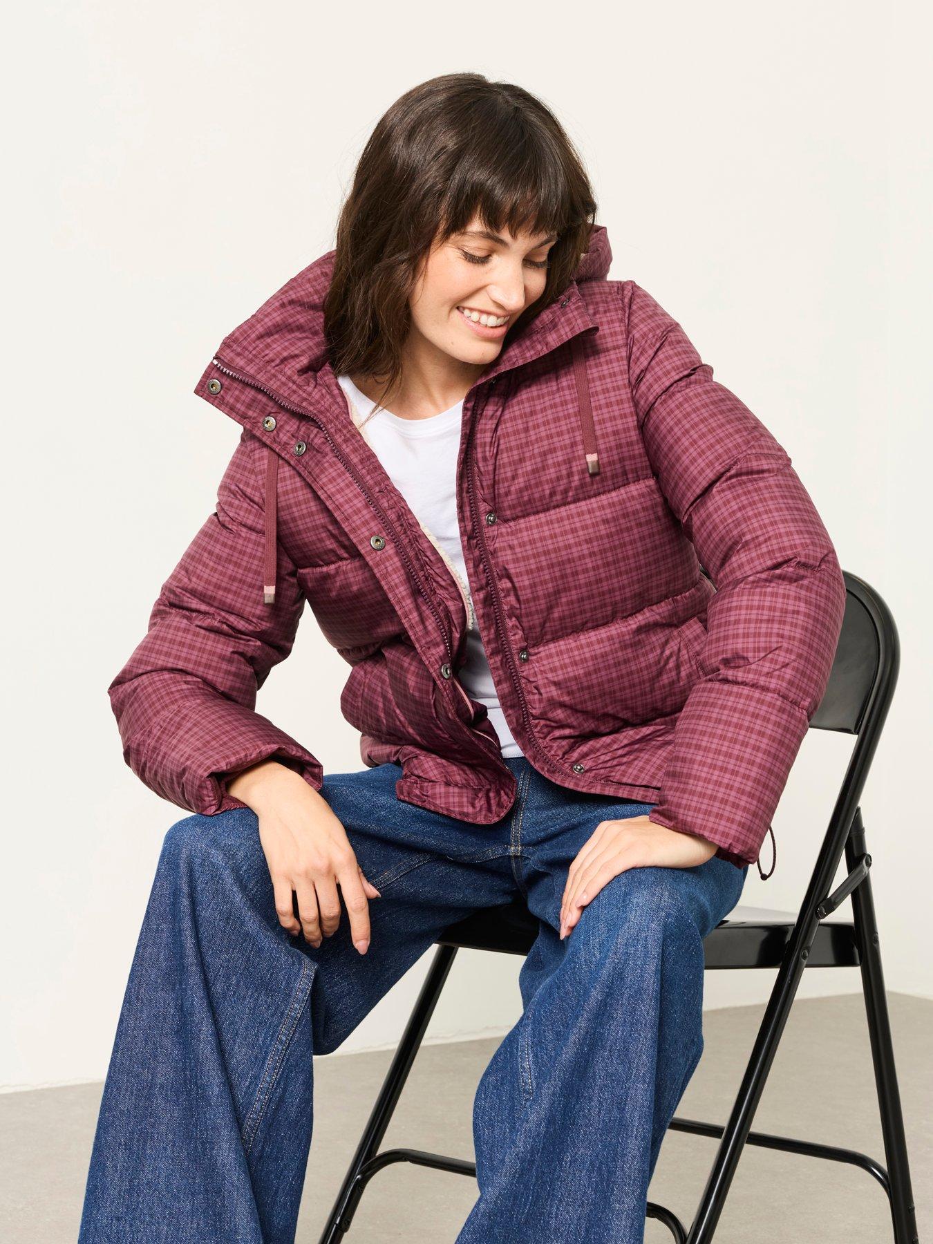 Image 3 of 6 of FatFace Short Puffer Plum