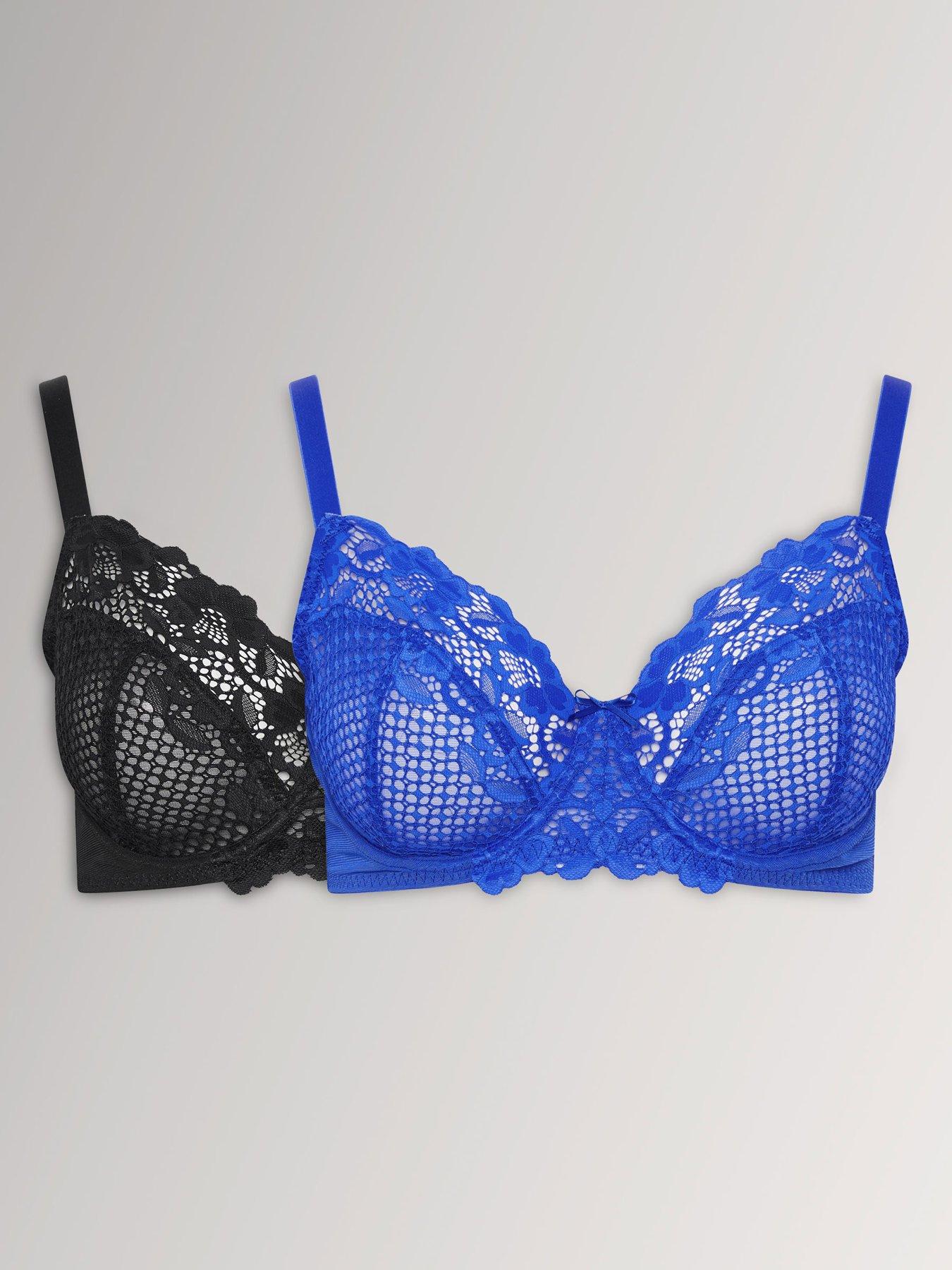 Image 1 of 4 of Yours Curve 2 Pack Lace Trim Bra