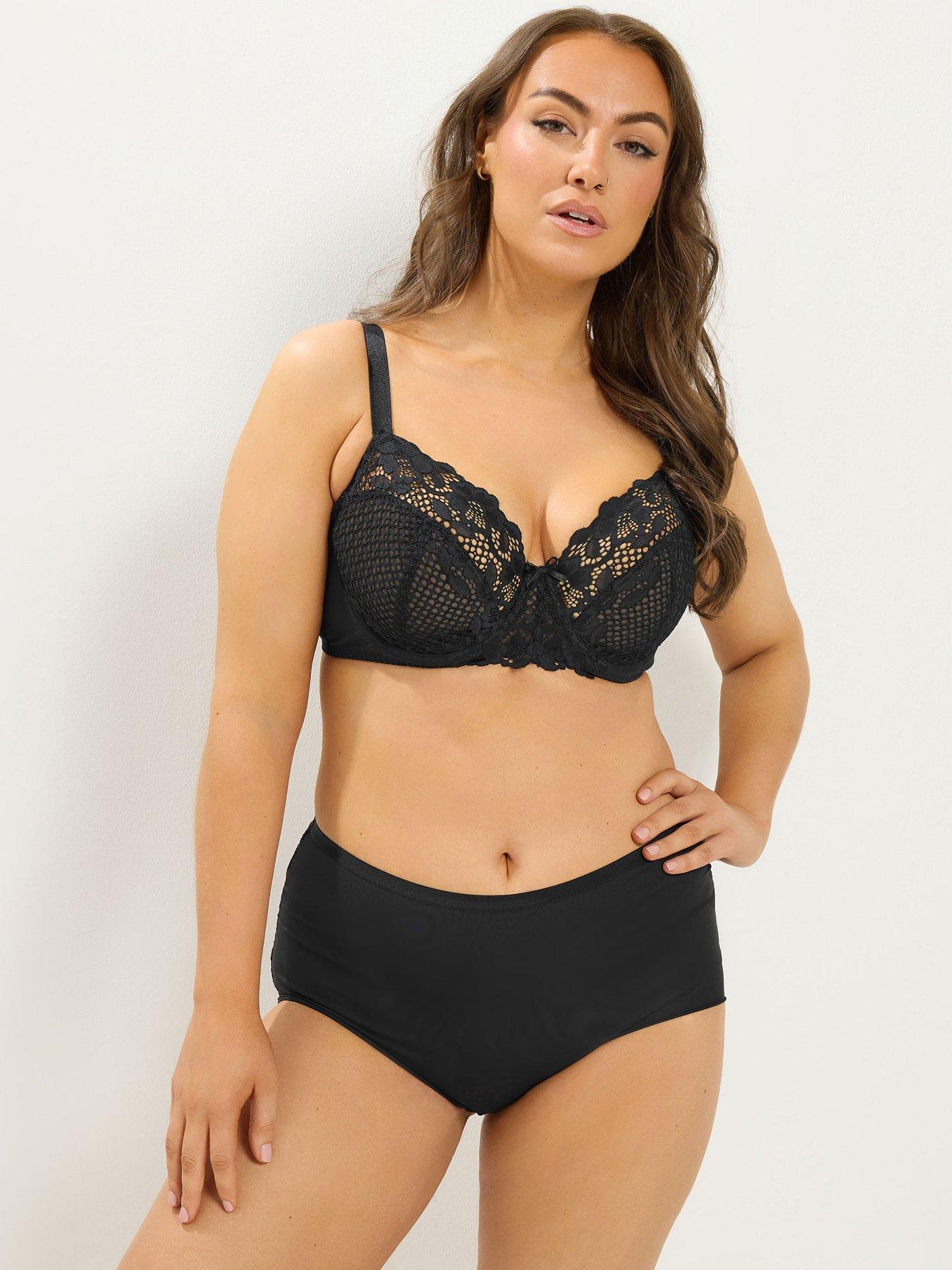 Image 3 of 4 of Yours Curve 2 Pack Lace Trim Bra