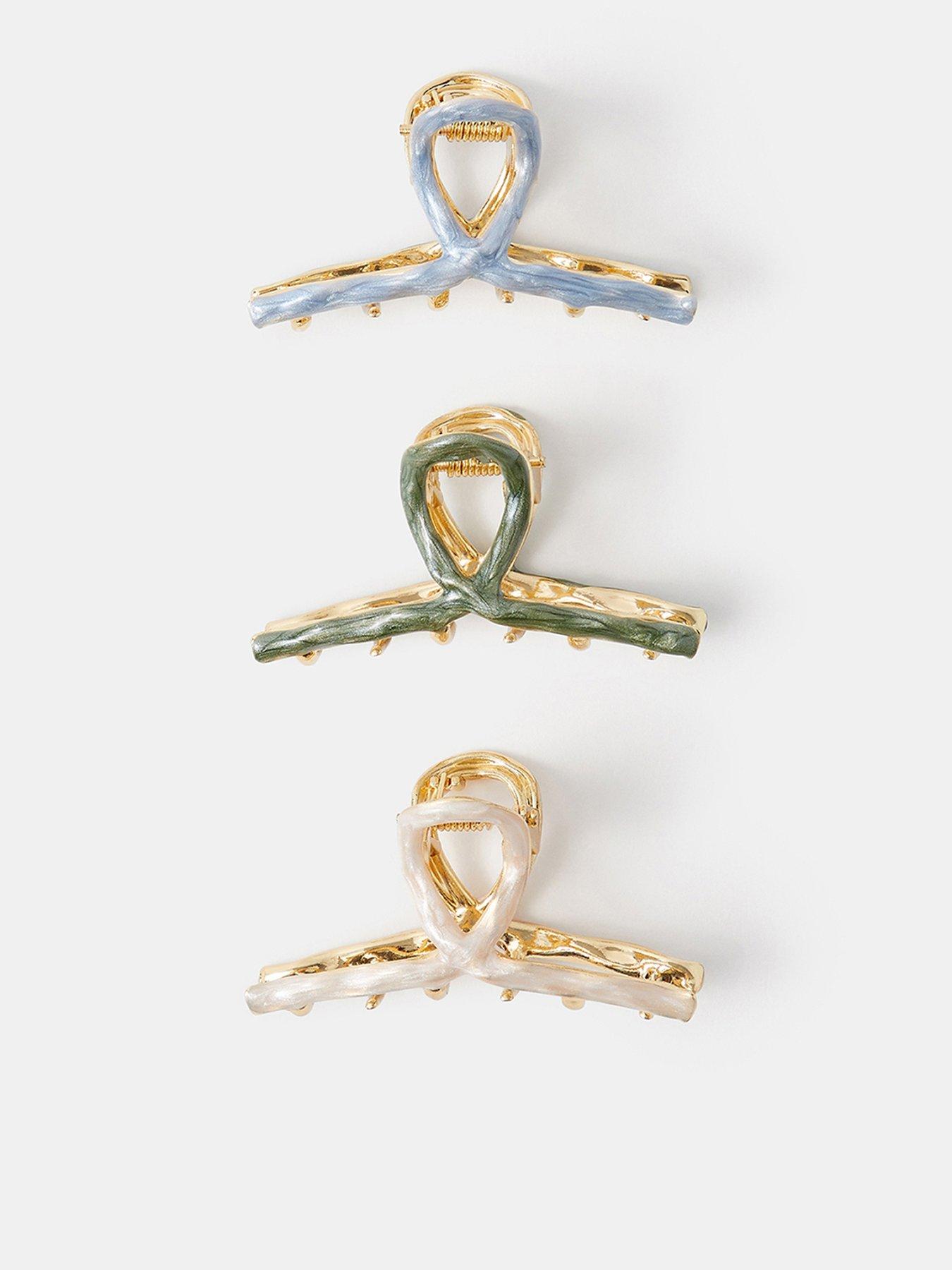 Accessorize 3 X Enamel Twist Claw Clip