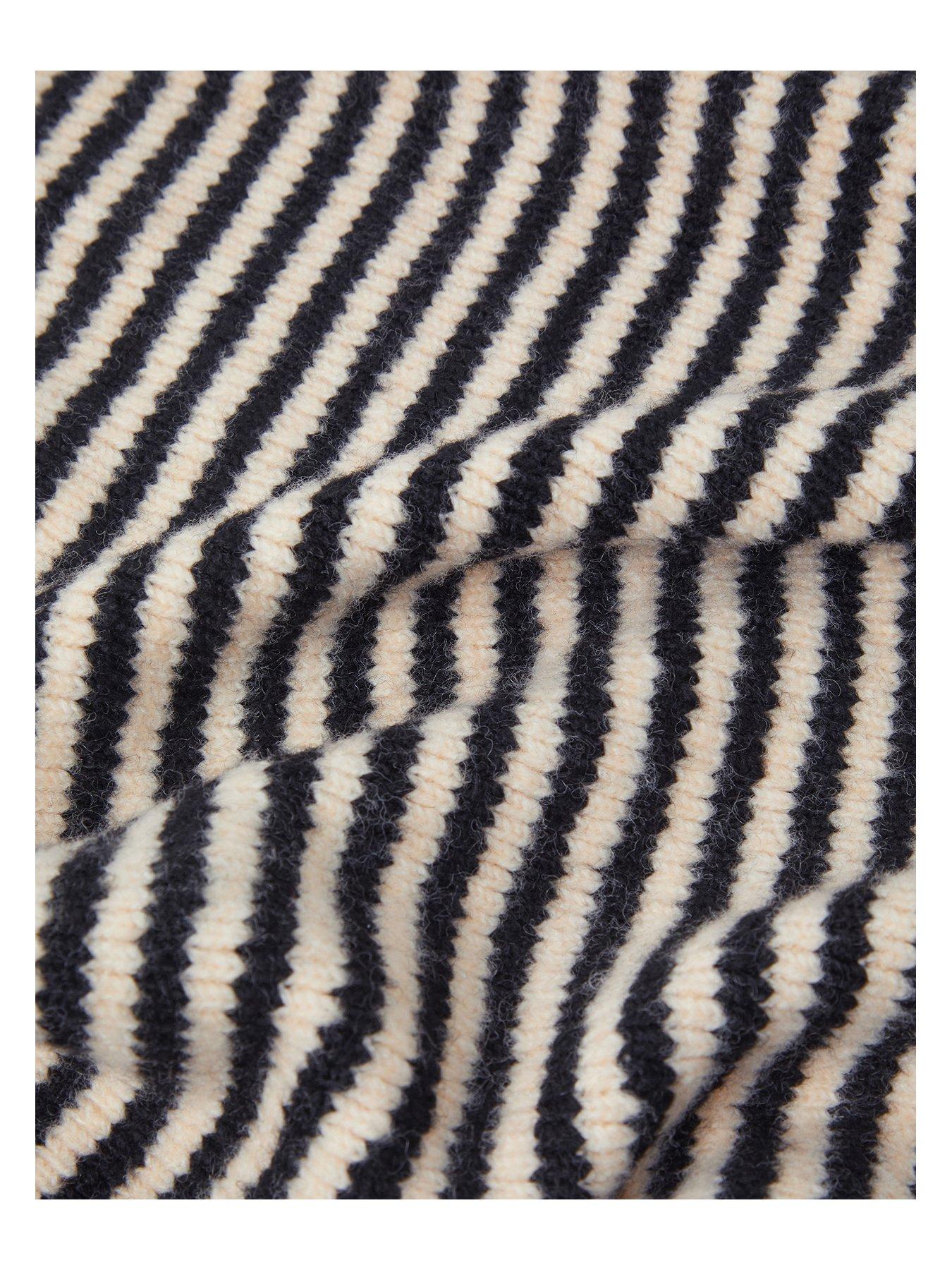 Image 2 of 2 of Accessorize Monochrome Striped Triangle Scarf - Multi