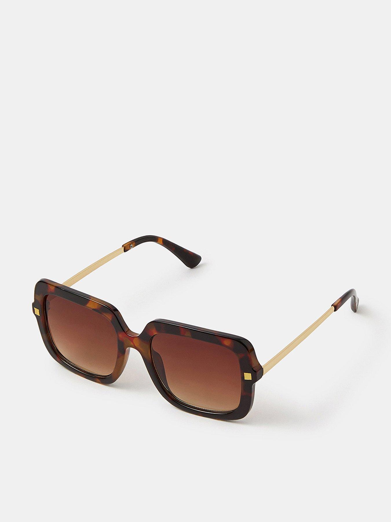 Image 1 of 3 of Accessorize Oversized Square Sunglasses - Brown