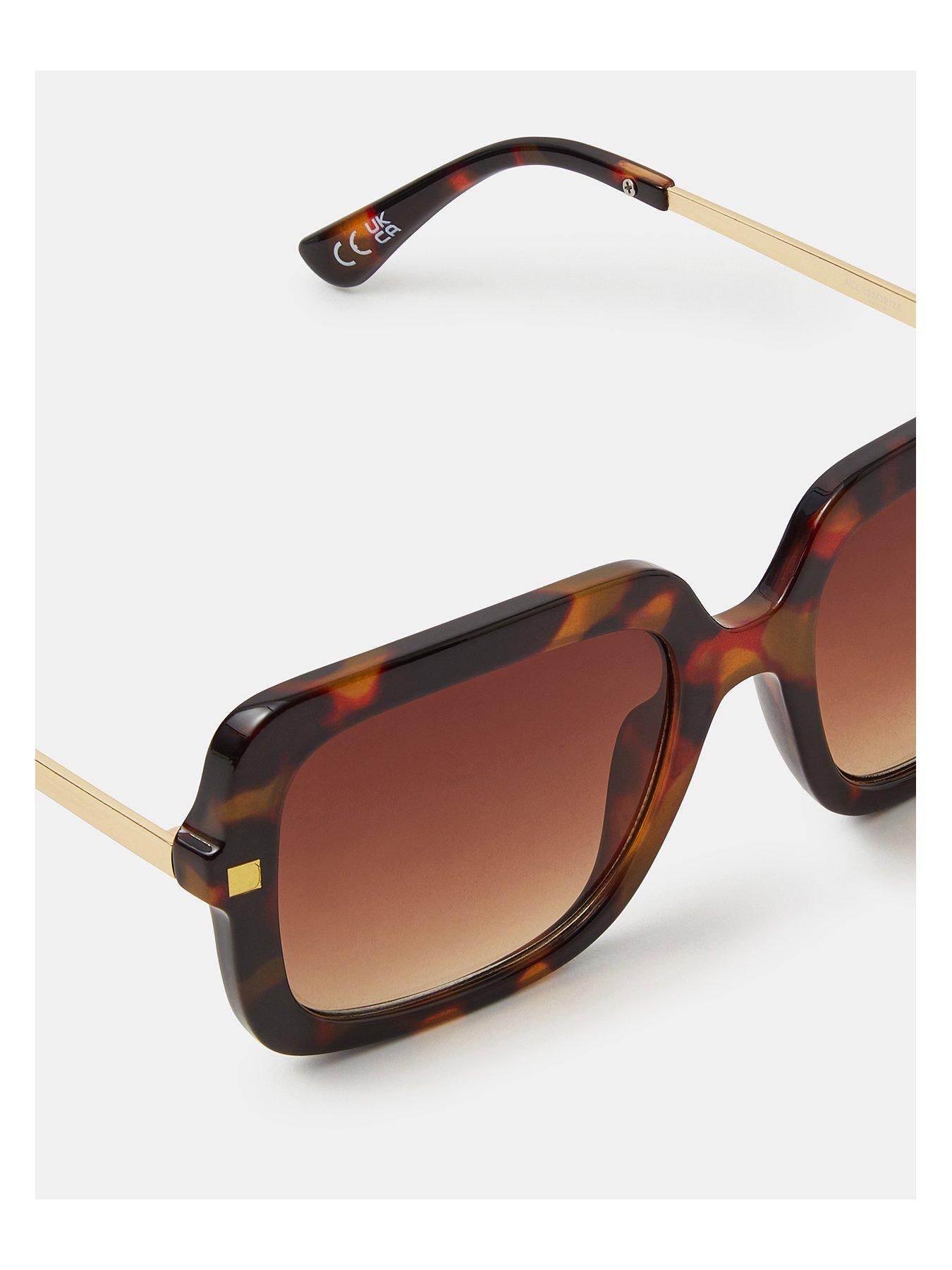 Image 3 of 3 of Accessorize Oversized Square Sunglasses - Brown