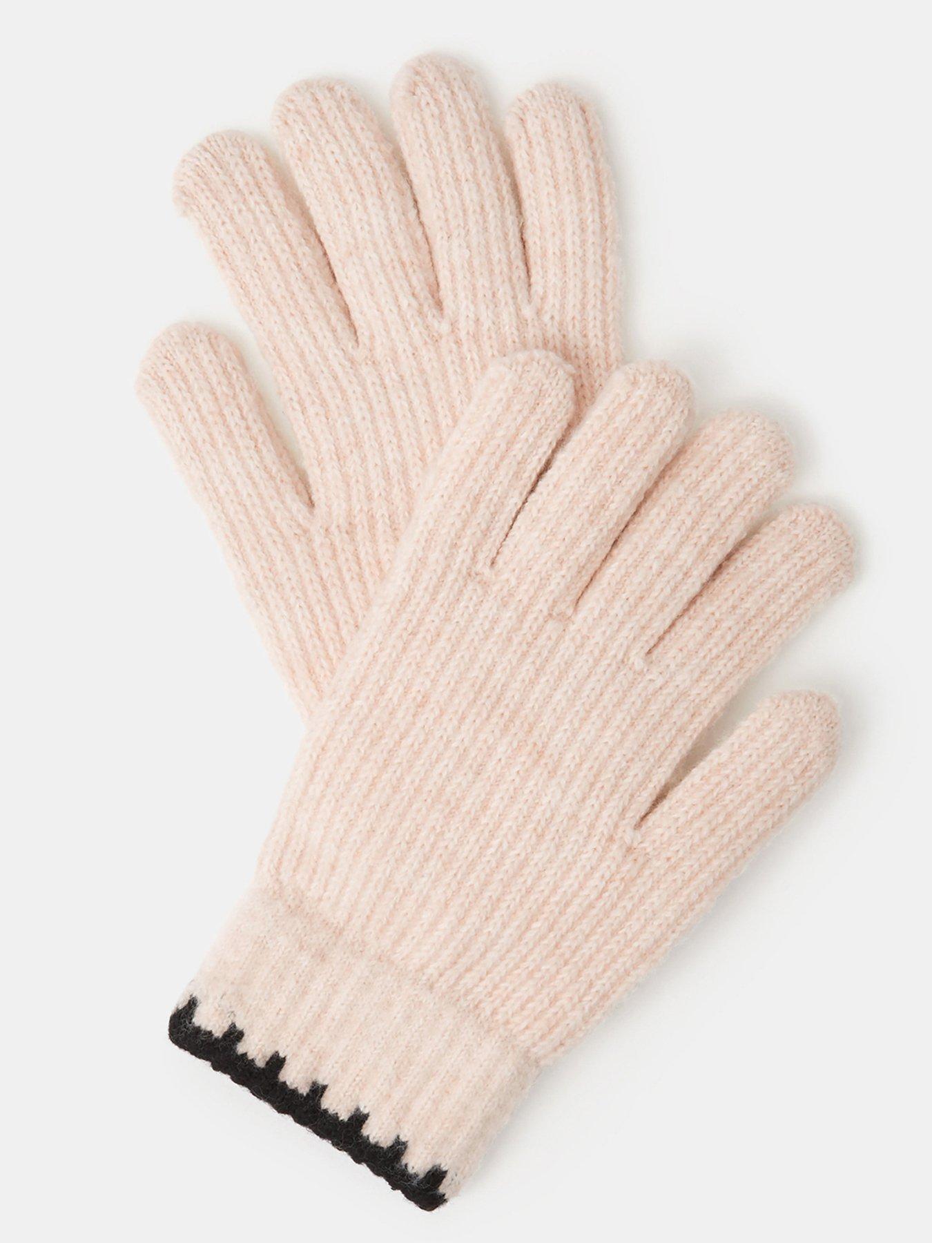 Image 2 of 2 of Accessorize Ribbed Knit Gloves - Cream