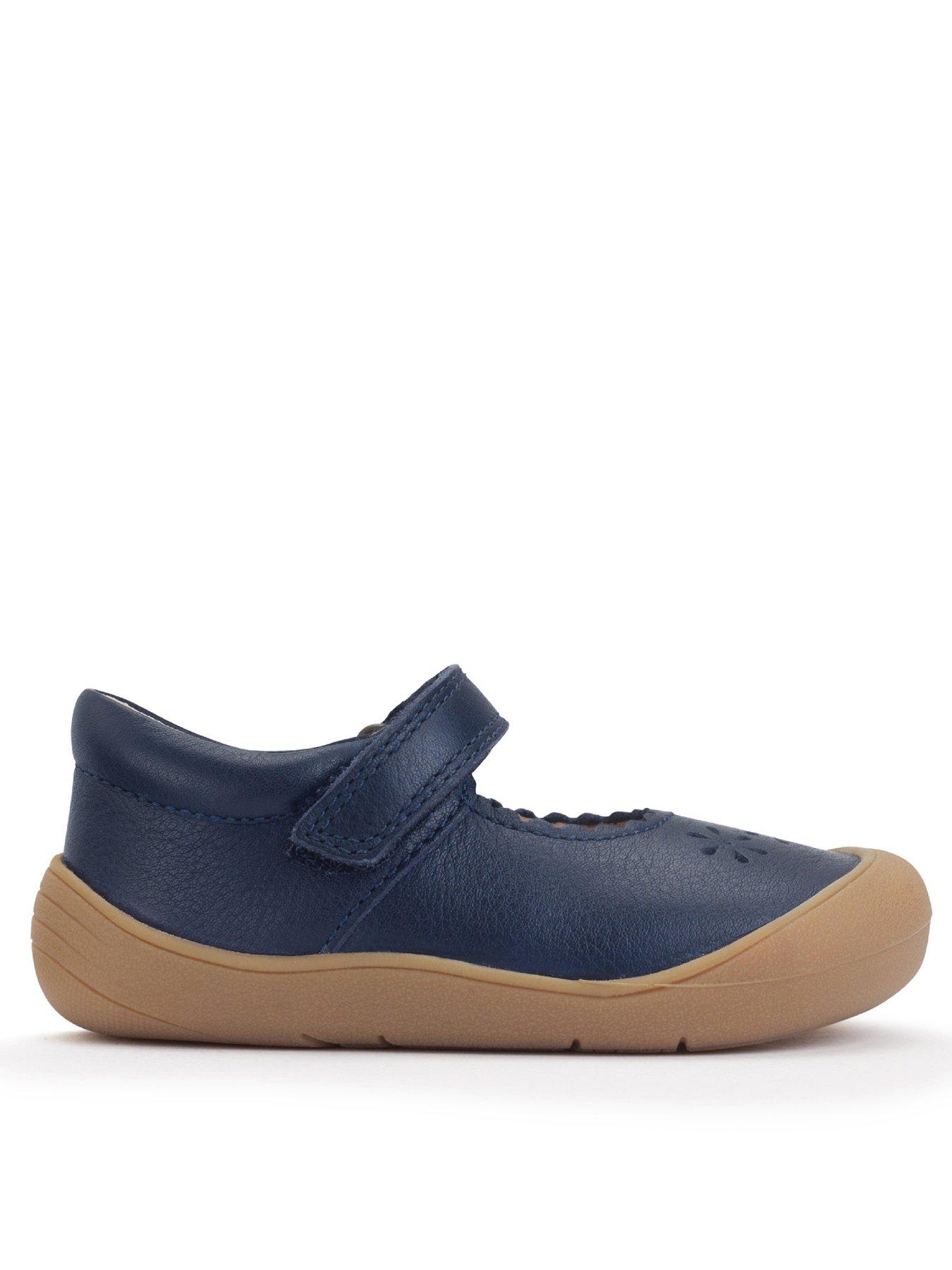 Image 1 of 6 of Start-rite EVA- NAVY LEATHER FLOWERS