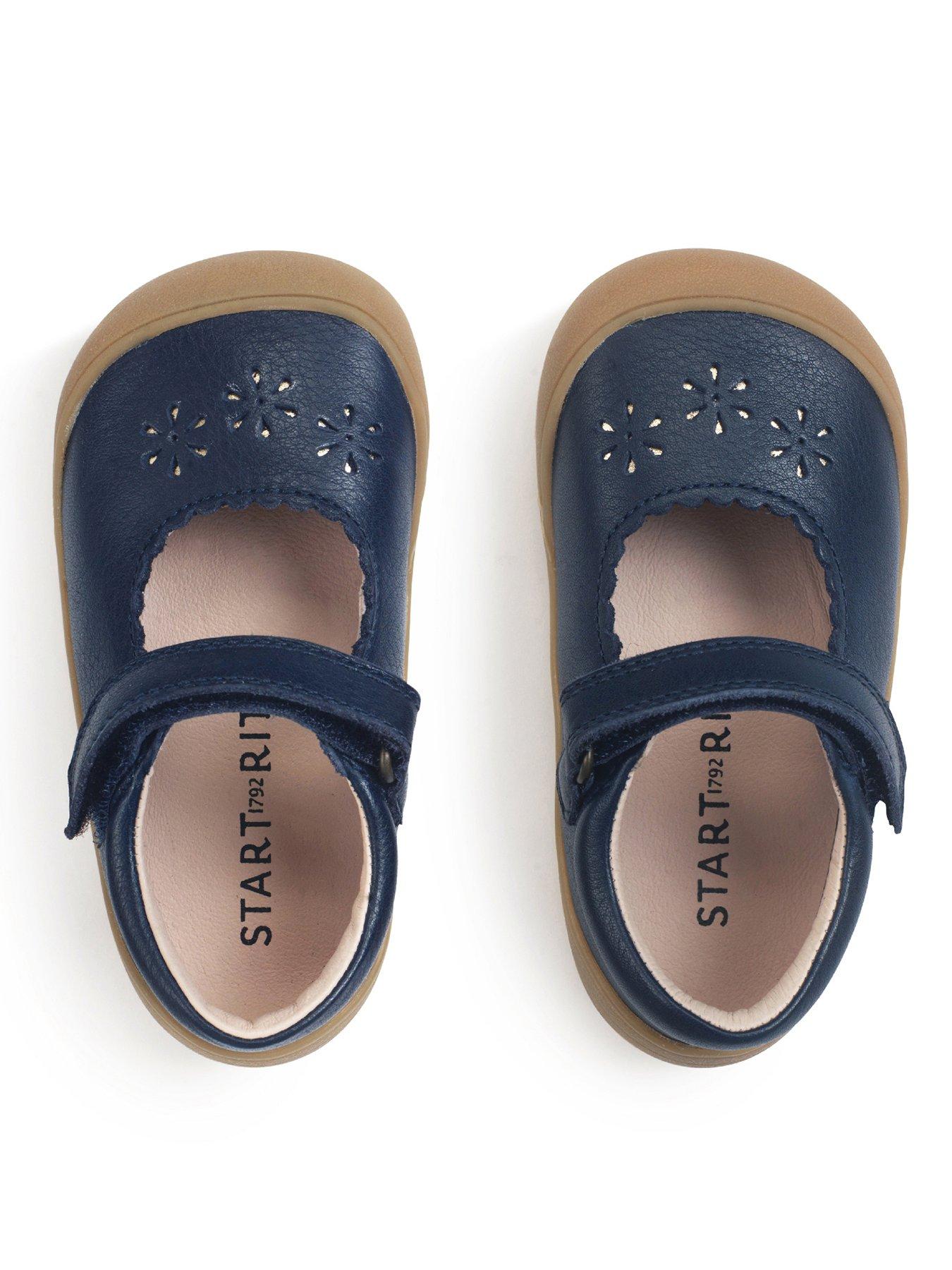 Image 2 of 6 of Start-rite EVA- NAVY LEATHER FLOWERS