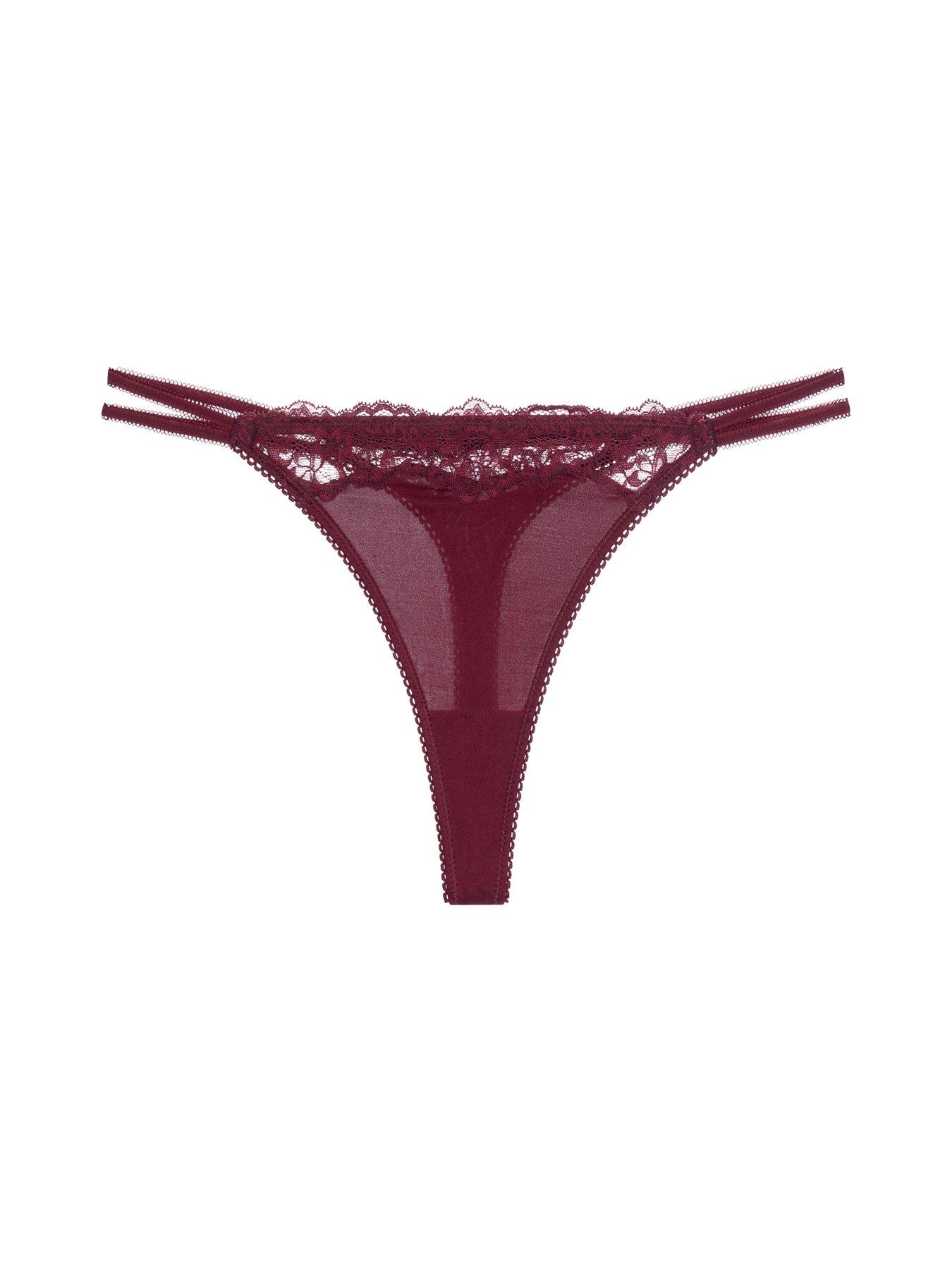 Image 4 of 4 of DORINA Origins Shiny Microfibre Thong - Red