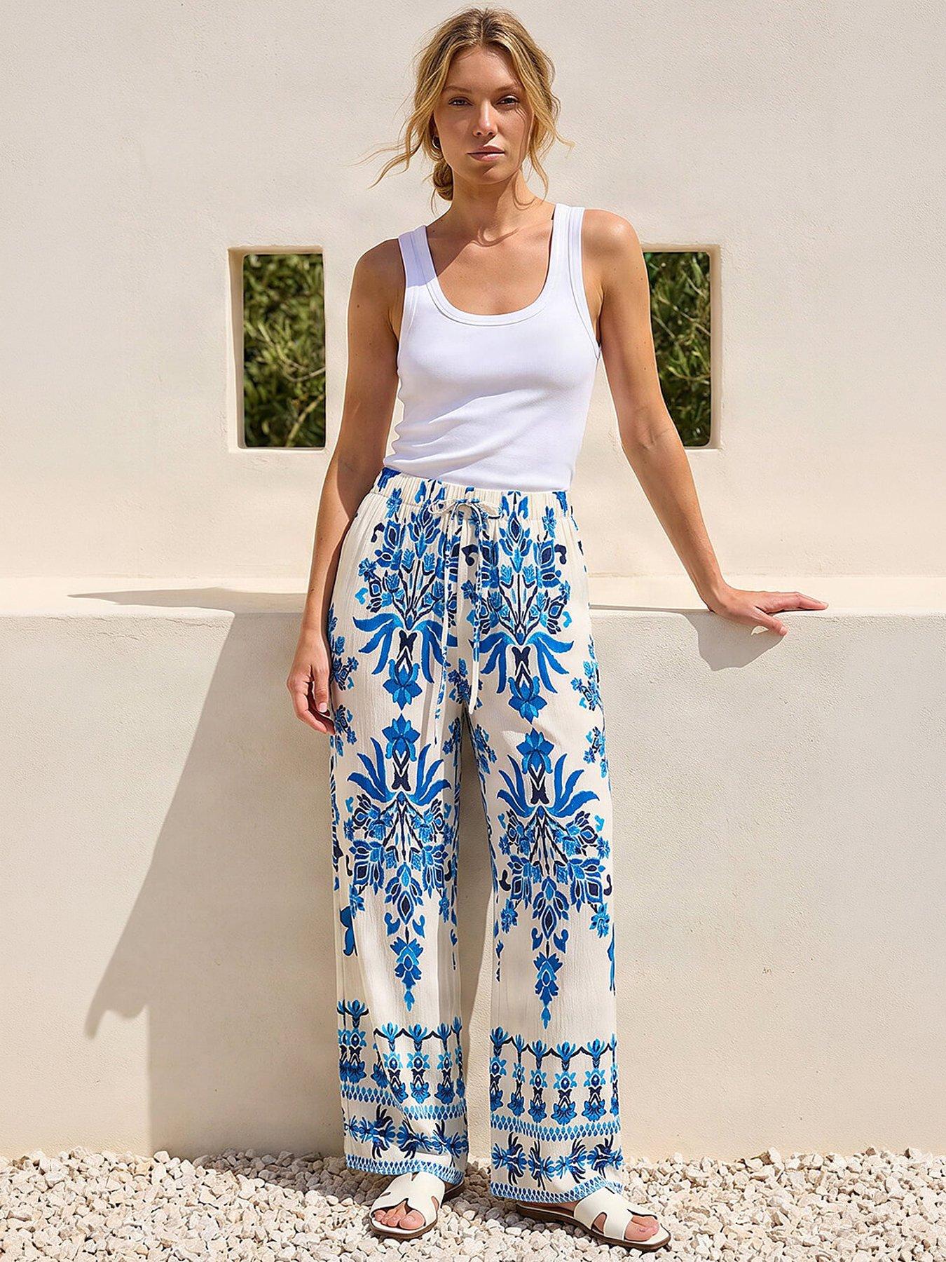 Image 4 of 4 of Roman Border Print Trousers