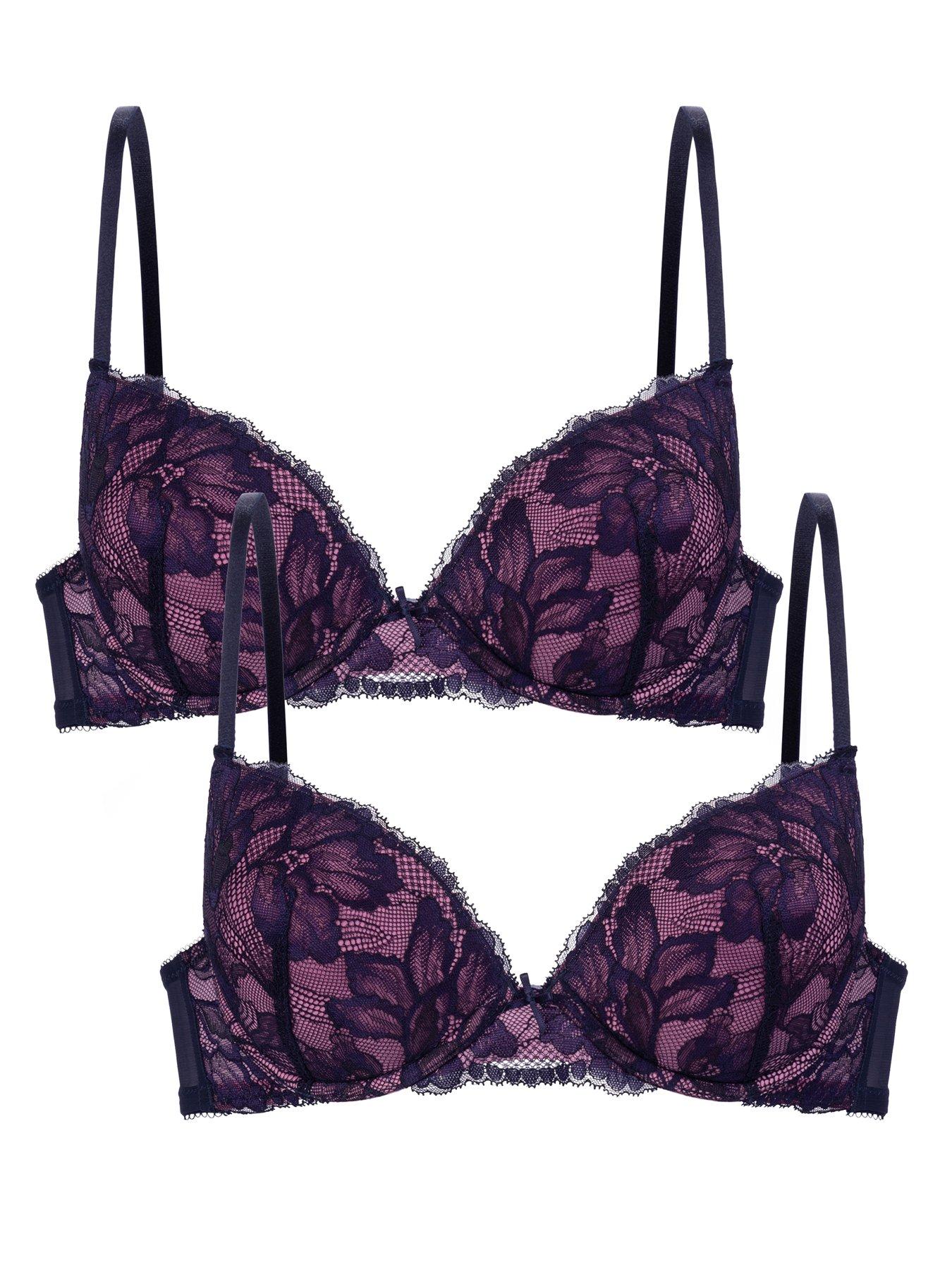 Image 5 of 5 of DORINA Dorina 2 Pack Perfect Lace Padded T-shirt Bra - Ink/ink