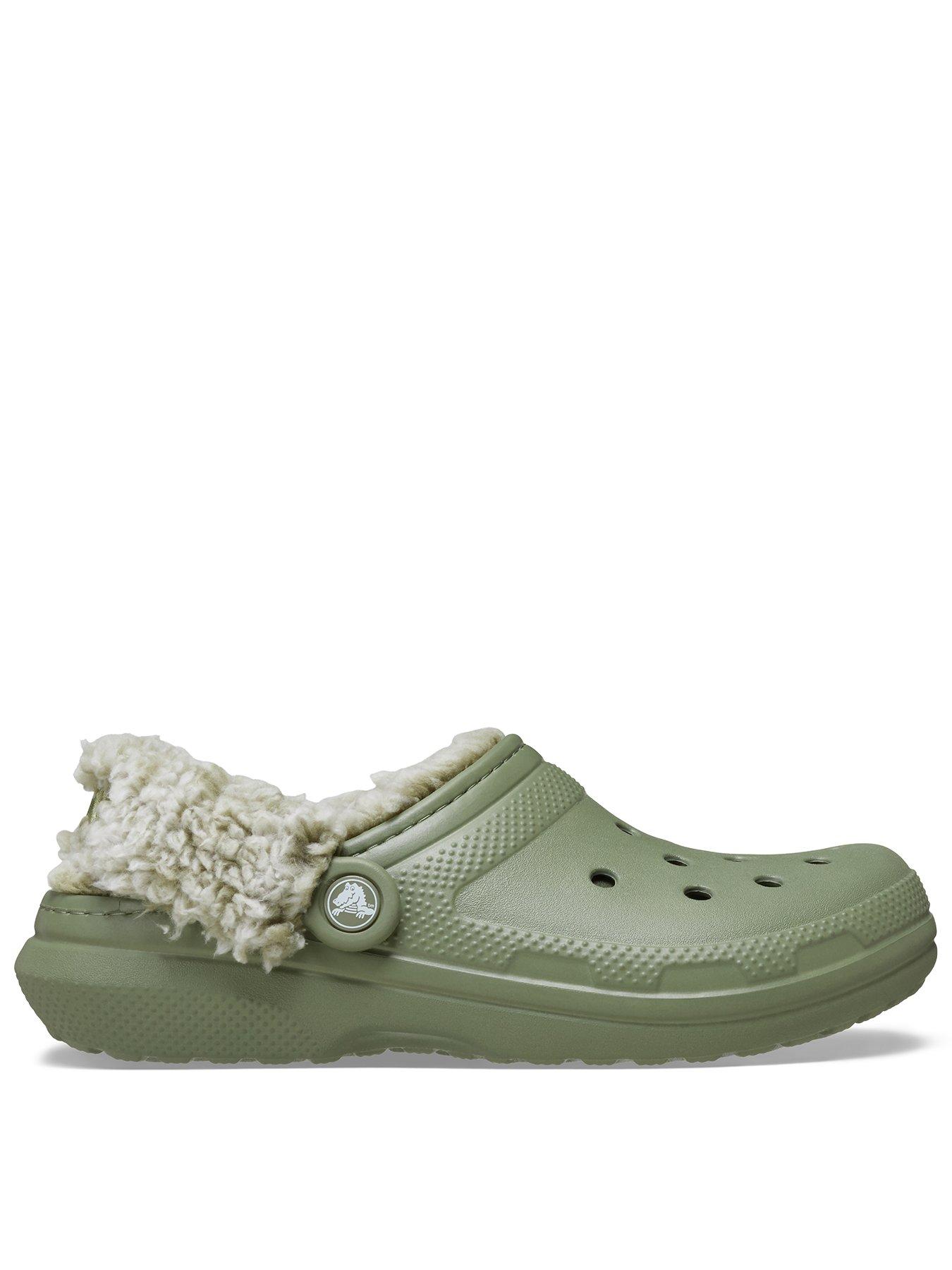Crocs Classic Fleece Lined Clog Sandal - Green