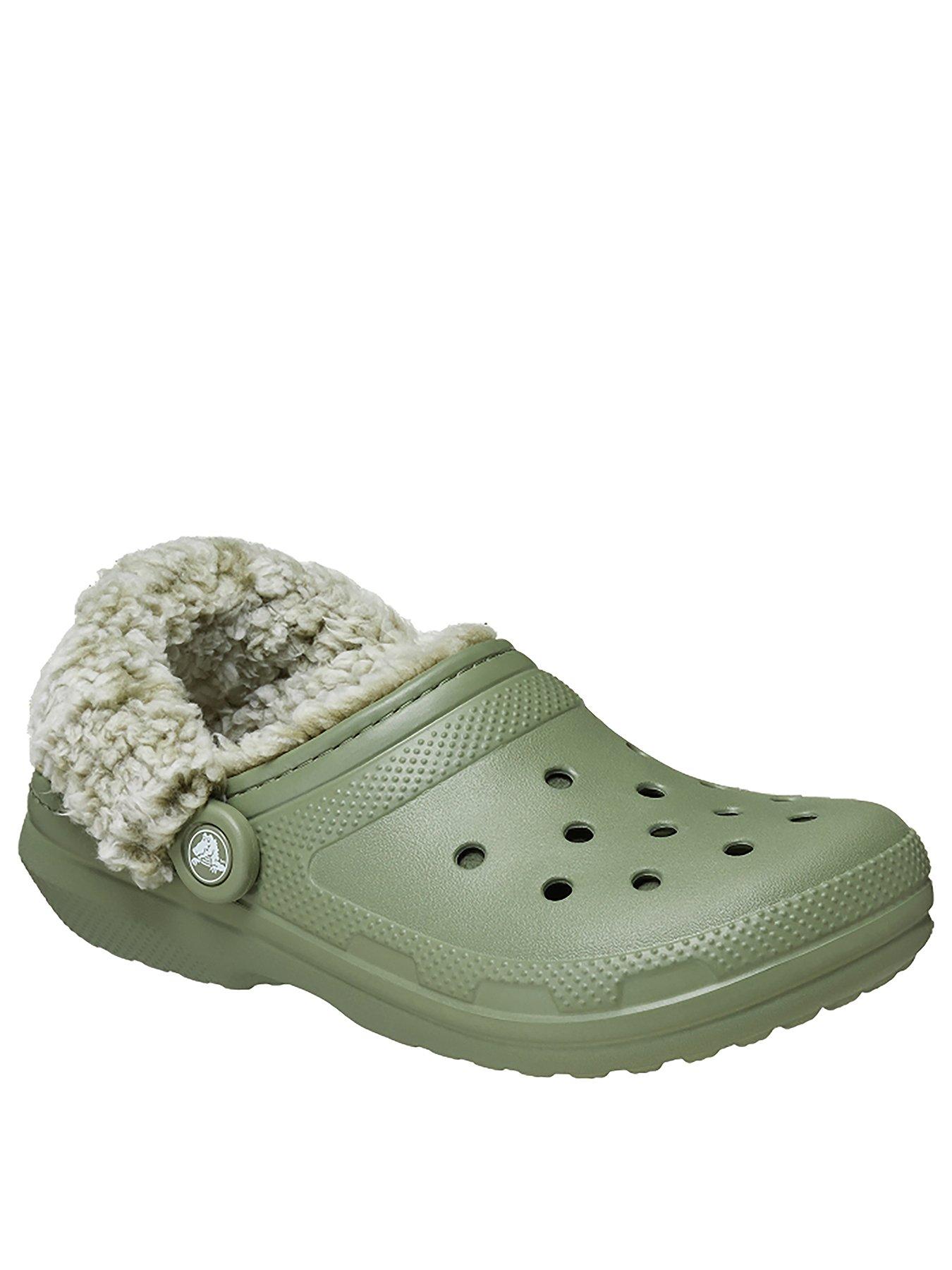 Image 2 of 6 of Crocs Classic Fleece Lined Clog Sandal - Green