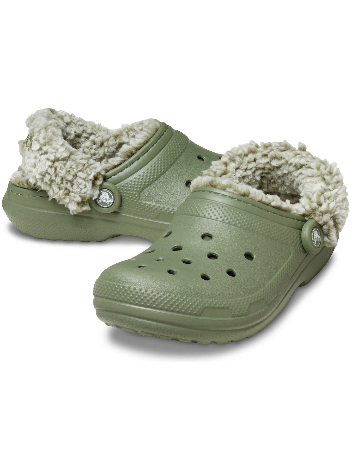 Image 6 of 6 of Crocs Classic Fleece Lined Clog Sandal - Green