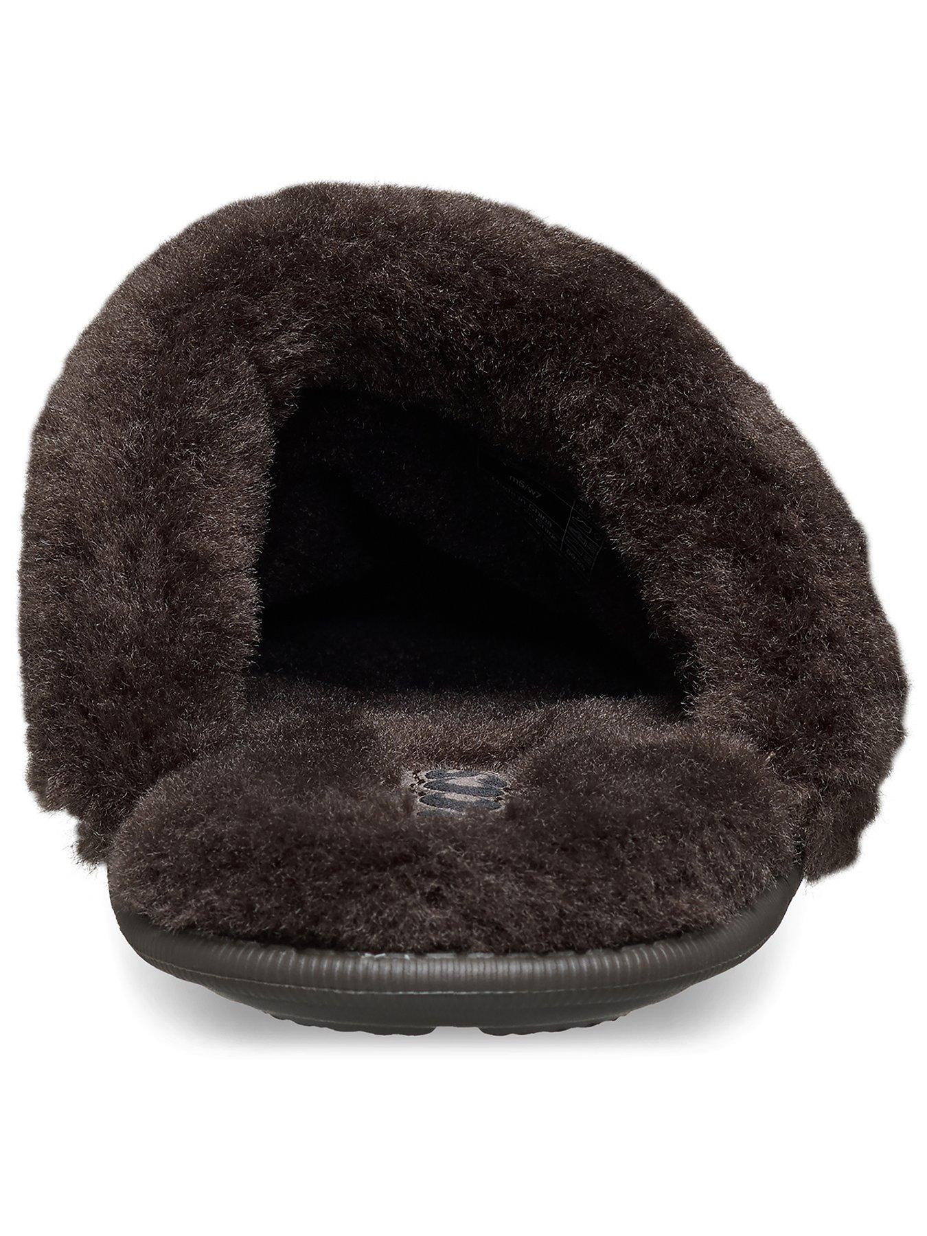 Image 3 of 6 of Crocs Classic Fuzz Scuff Slipper - Brown