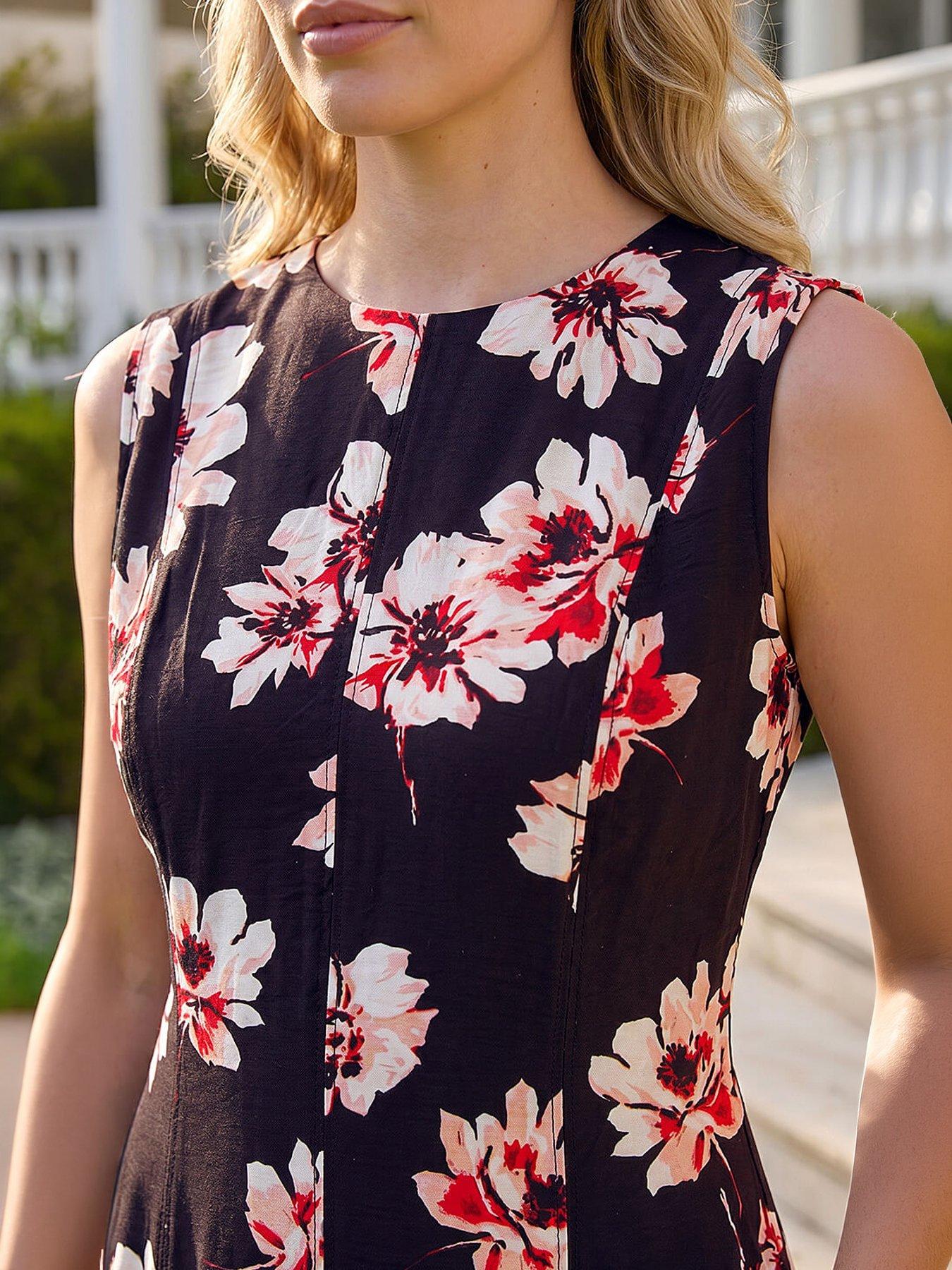 Image 2 of 4 of Roman Floral Panel Midi Dress